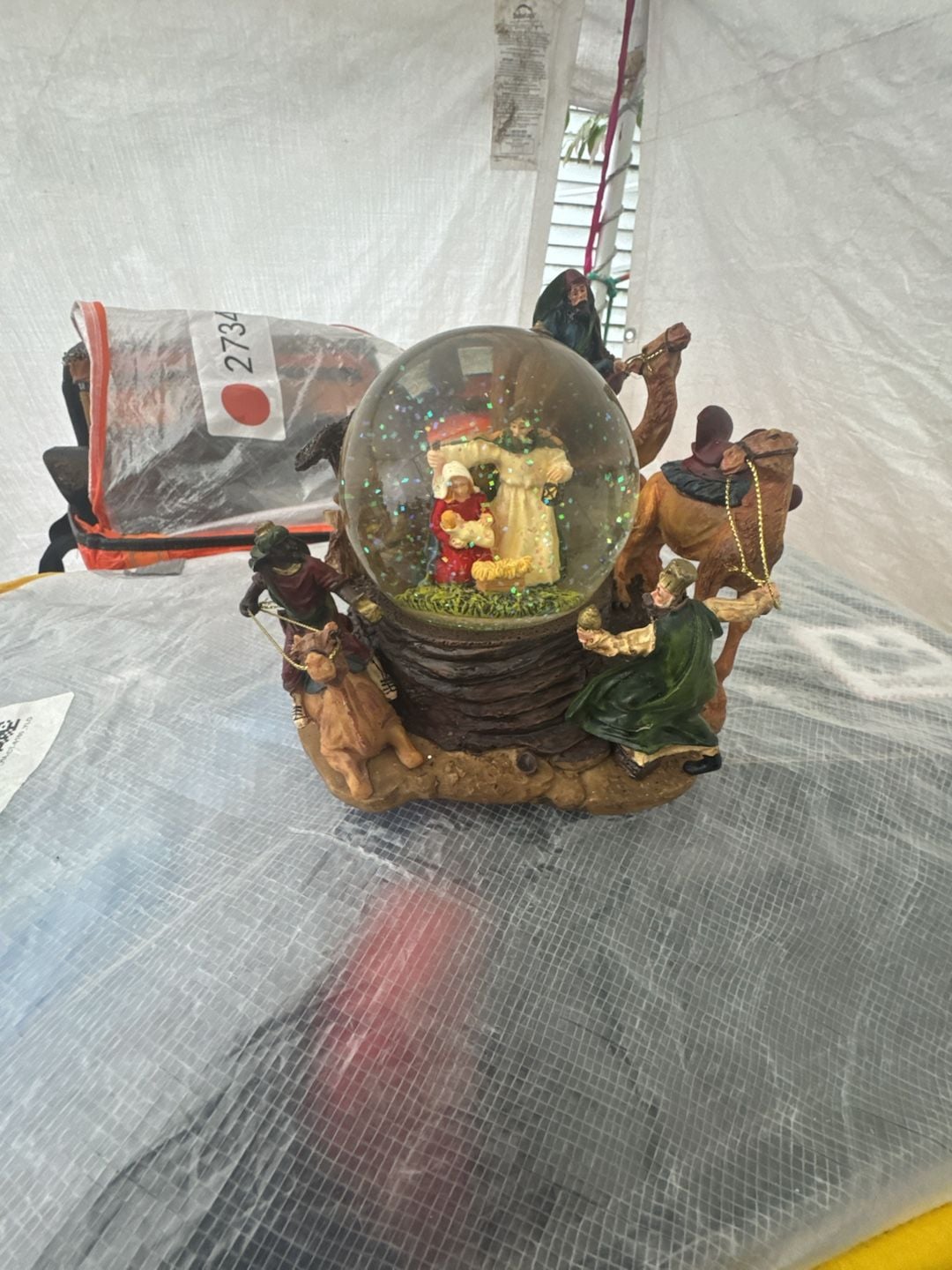 Nativity Scene Christmas Musical Water Globe with Three Kings and Camels 1