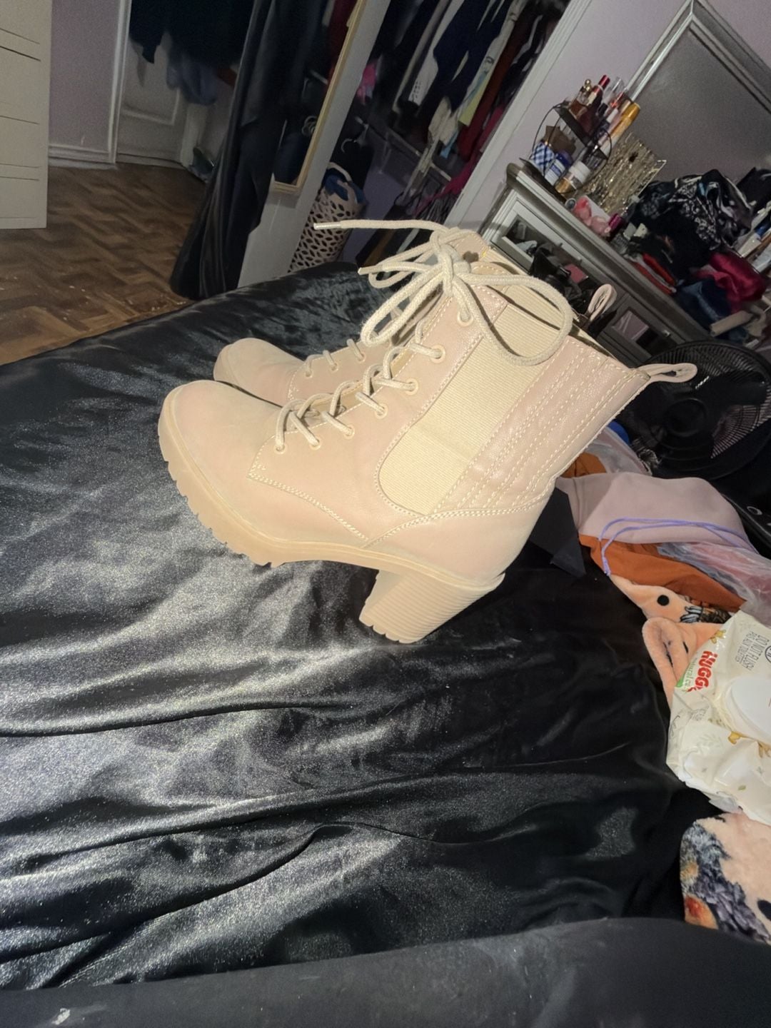 Buy Mia Daryl Platform Combat Boot - Stone Brus At 46% Off 2