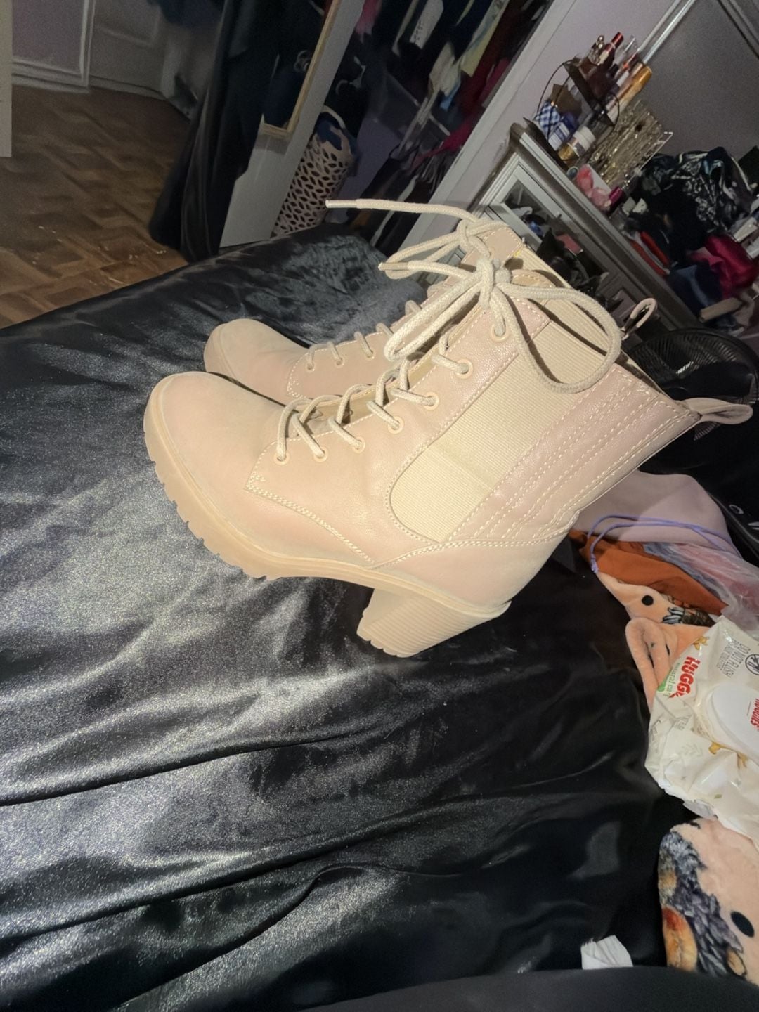 Buy Mia Daryl Platform Combat Boot - Stone Brus At 46% Off 3