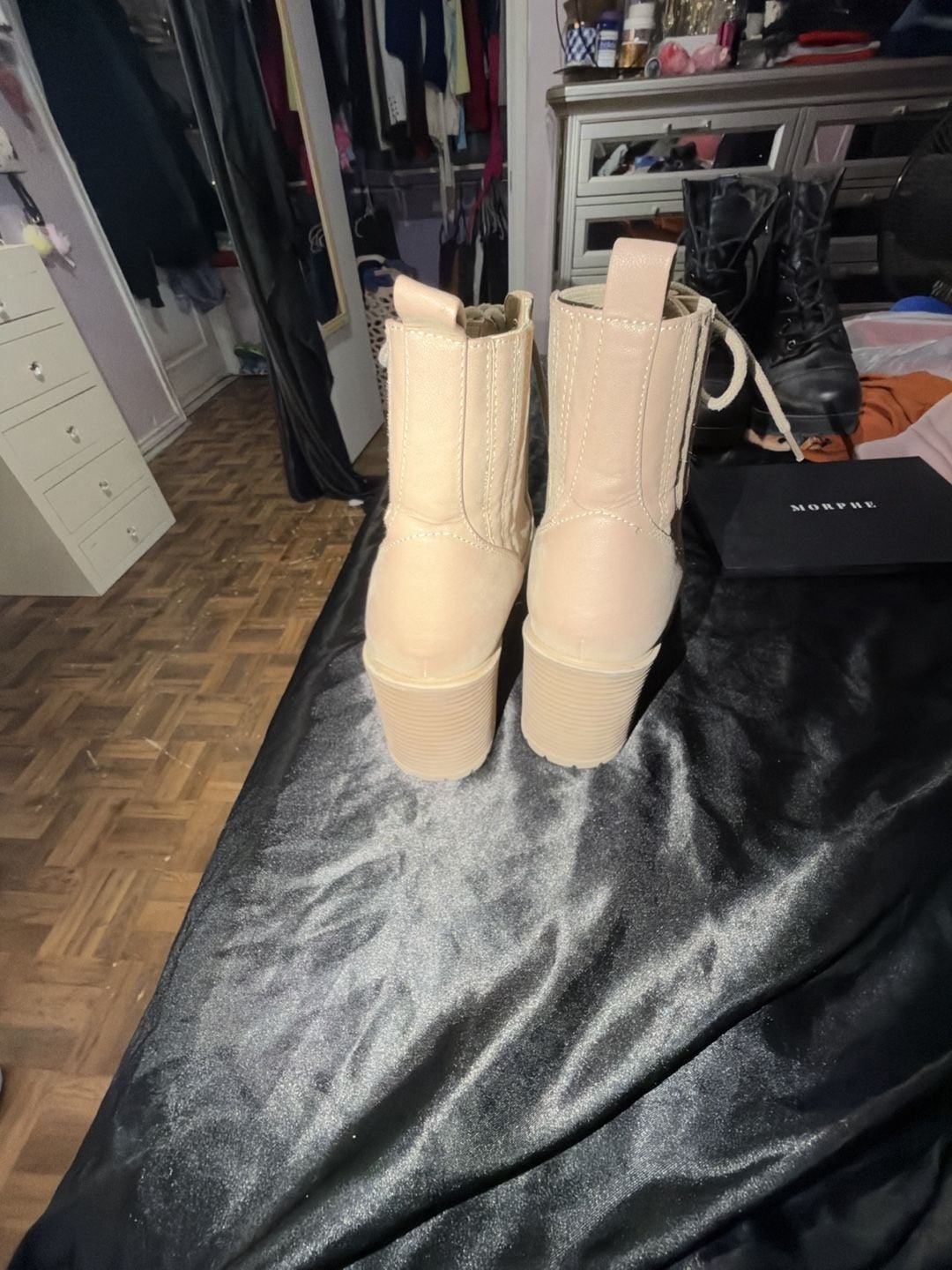 Buy Mia Daryl Platform Combat Boot - Stone Brus At 46% Off 6