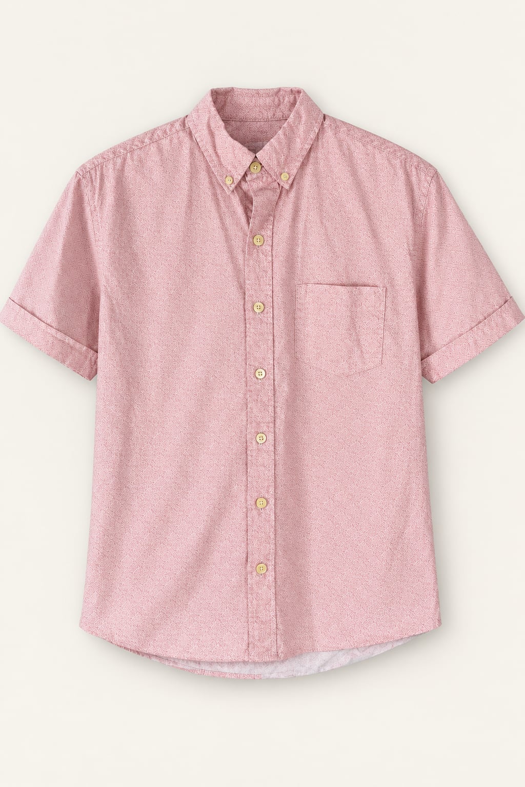 Kennington Ltd Short Sleeve Button Down Shirt Size M Pink Floral Print 2