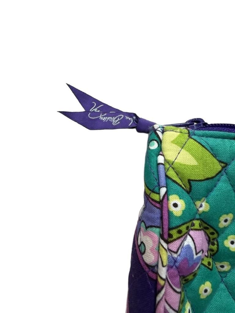 Vera Bradley Pushlock Wristlet Heather Paisley Quilted Purple Wallet 5