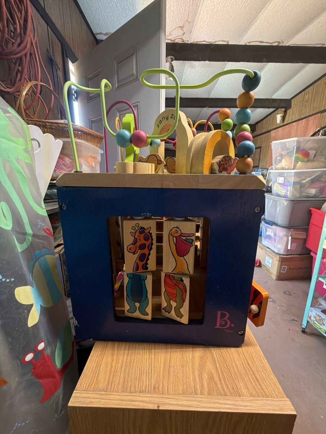 B. Toys Zany Zoo Wooden Activity Cube 2
