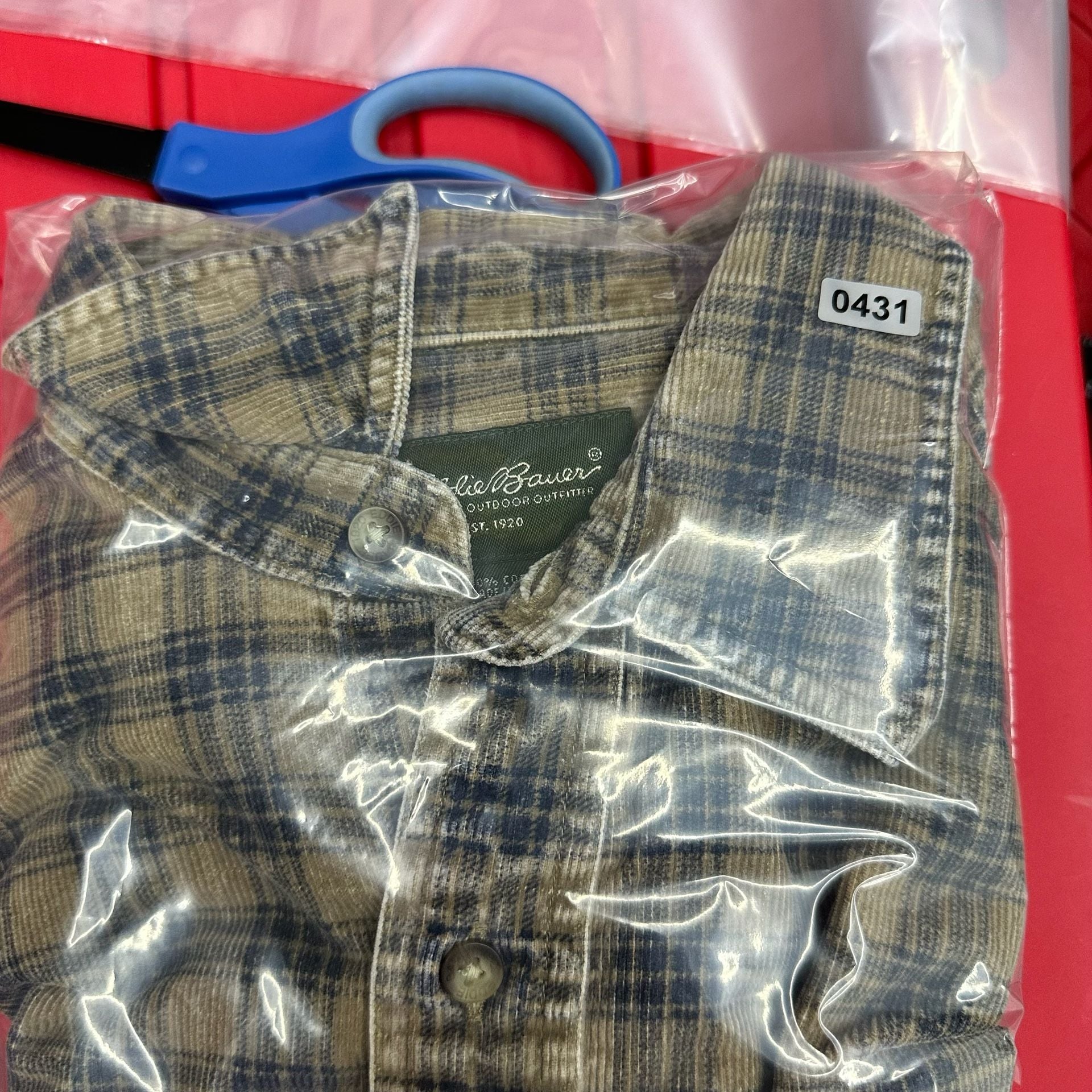 Vintage Eddie Bauer Plaid Corduroy Shirt - Large 8