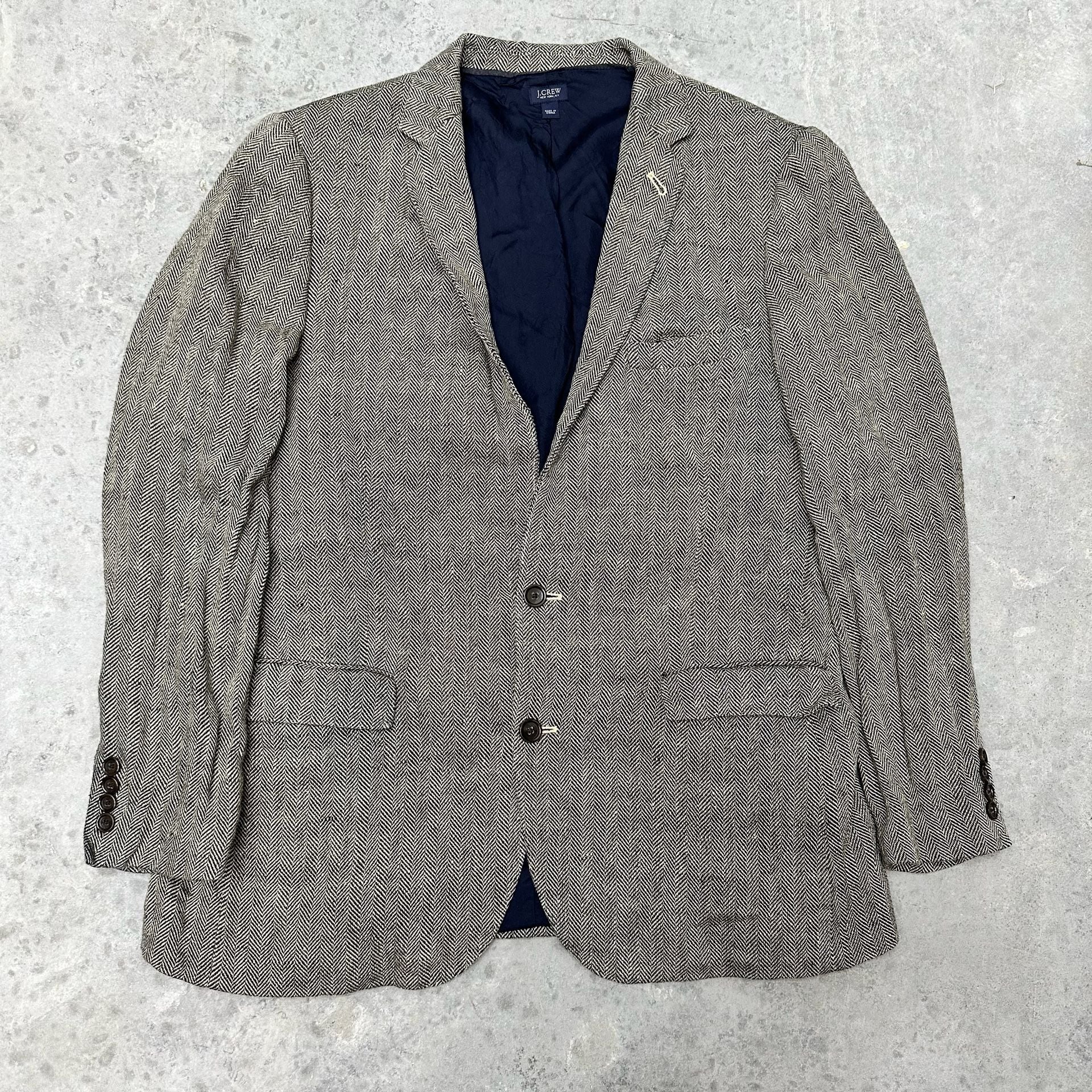 NWT J. Crew Ludlow Herringbone Linen Blazer - Size 42L 2
