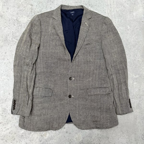NWT J. Crew Ludlow Herringbone Linen Blazer - Size 42L