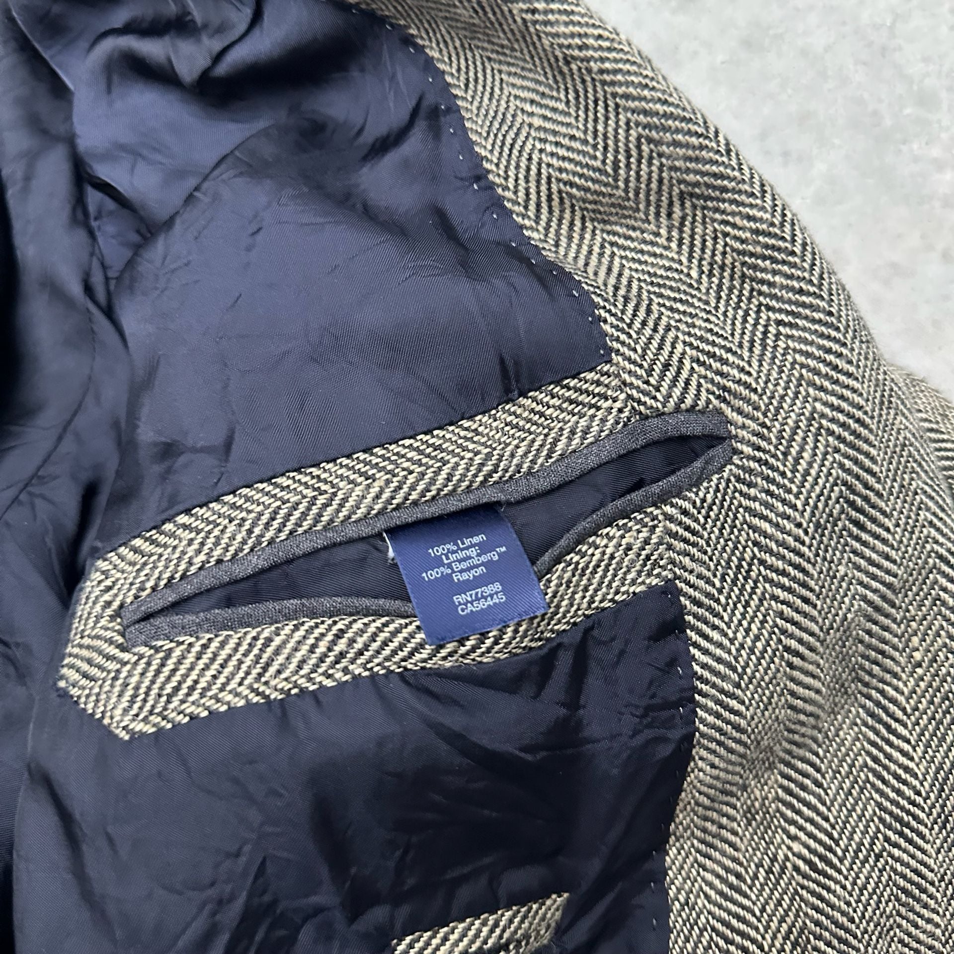 NWT J. Crew Ludlow Herringbone Linen Blazer - Size 42L 6