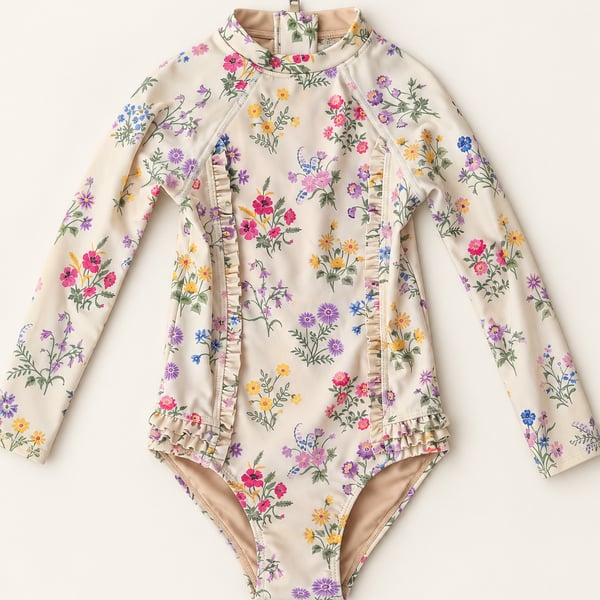 Spell & The Little Gypsies Long Sleeve Floral Swimsuit Size 5