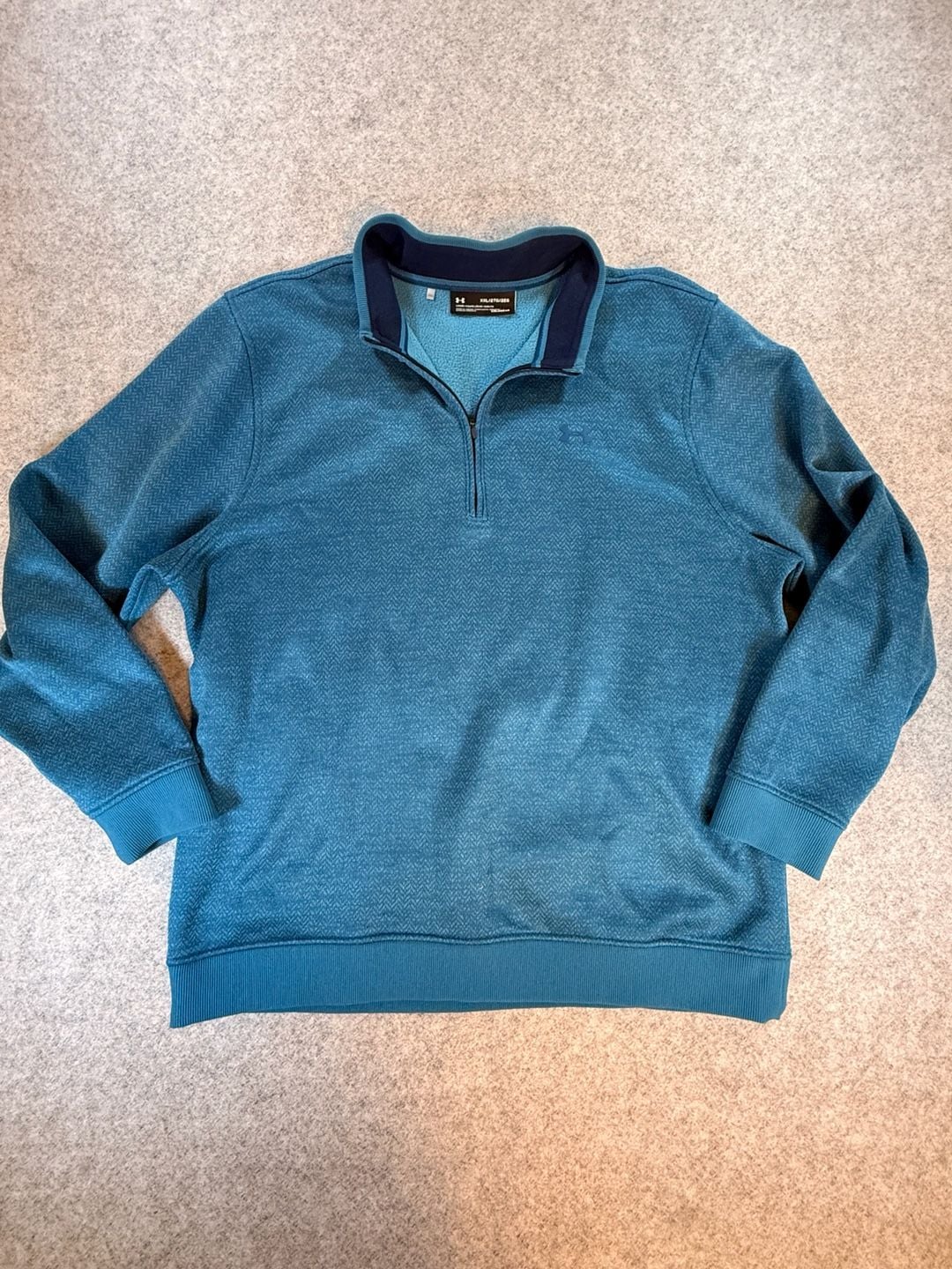 Under Armour ColdGear 1/4 Zip Pullover Size XXL Blue Fleece Sweater 2