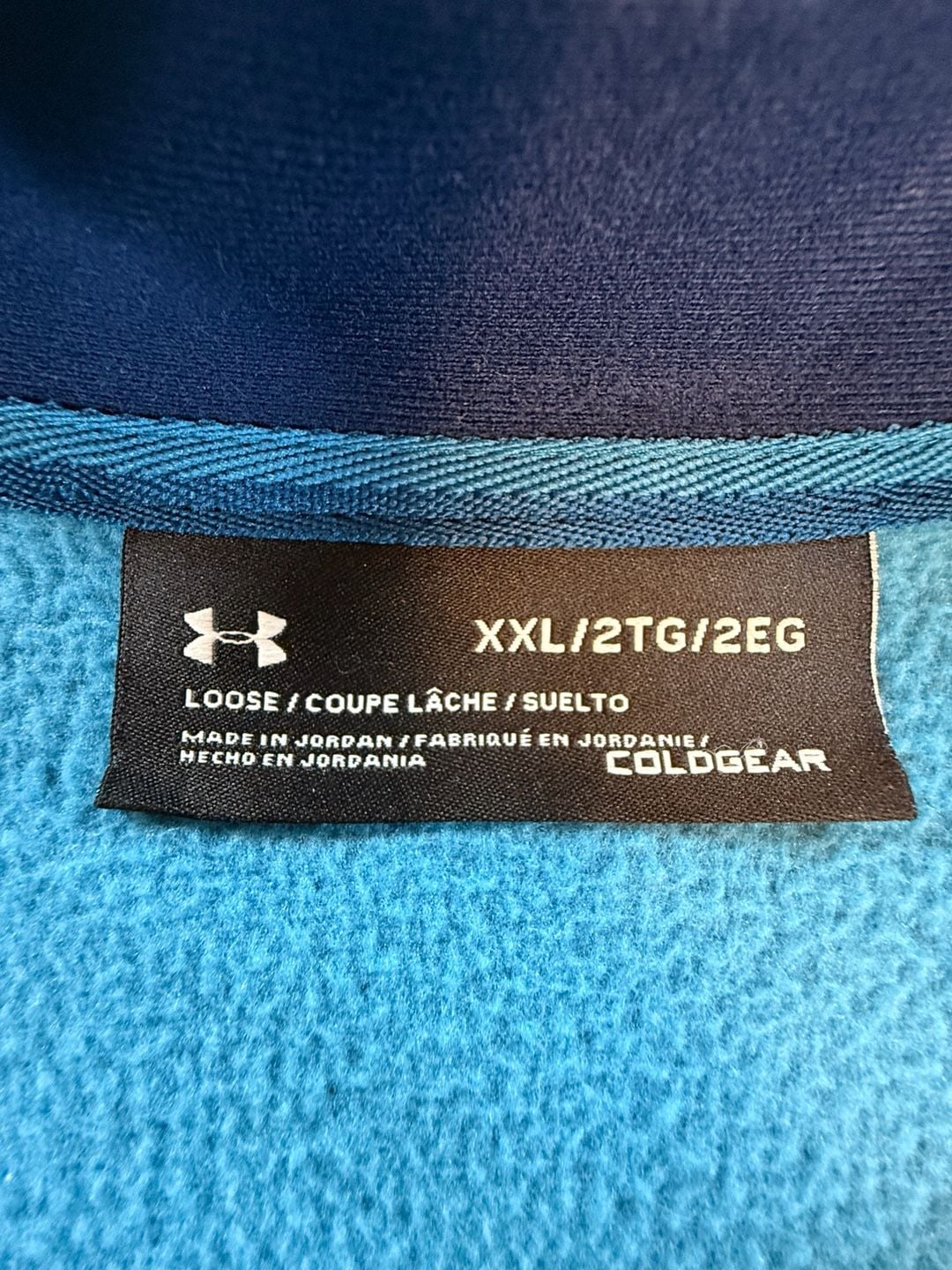 Under Armour ColdGear 1/4 Zip Pullover Size XXL Blue Fleece Sweater 3