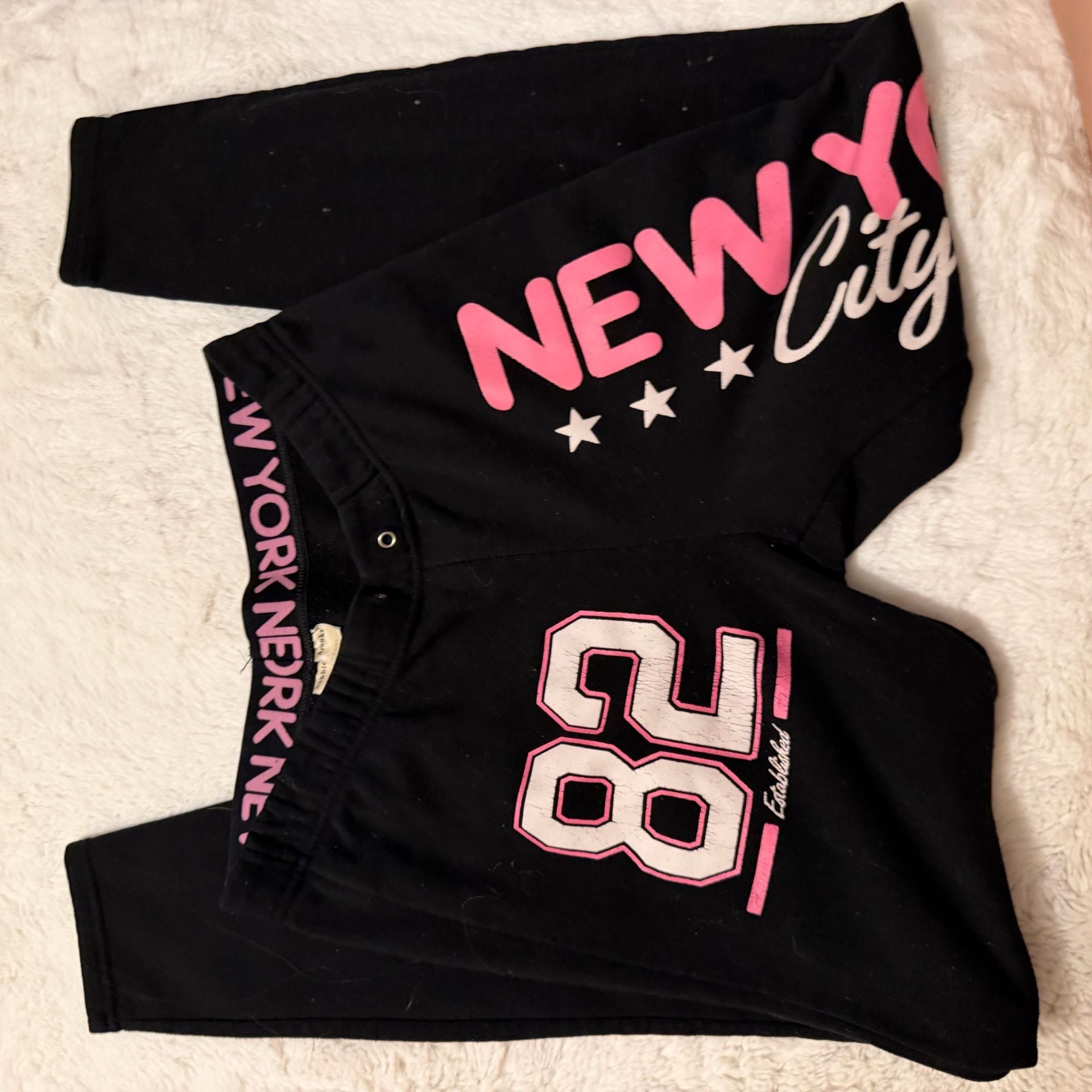 bobbie brooks Pants Size S Black New York 82 Graphic Joggers Y2K 7