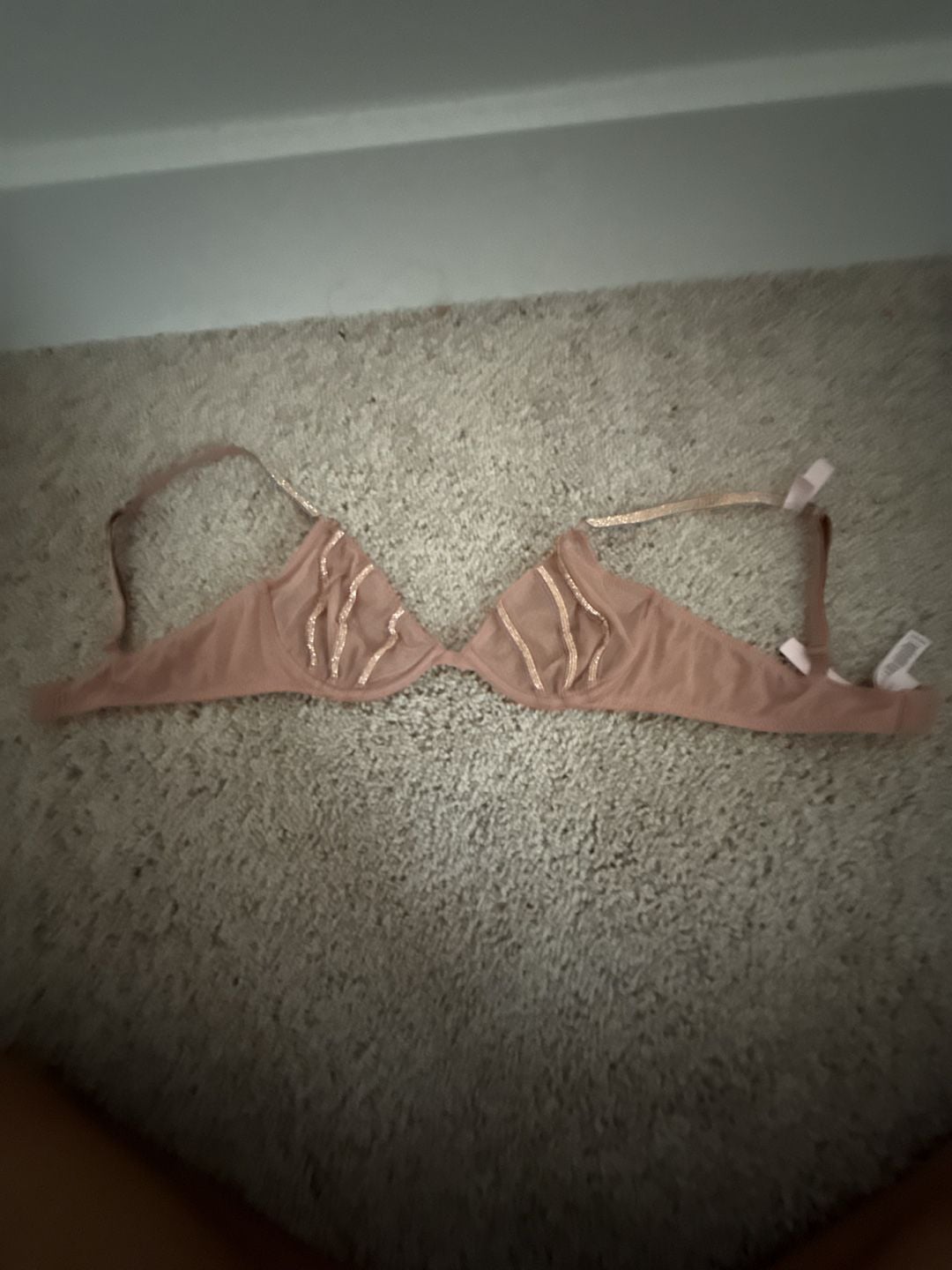 Victoria's Secret Shine Strap Unlined Low-Cut Demi Bra Size 34B 2