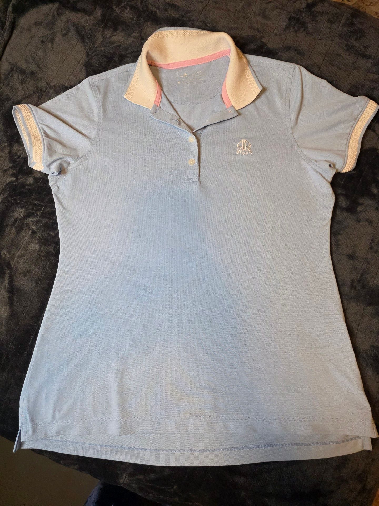 Peter Millar Polo Shirt Size M Light Blue Golf, Pickleball, Tennis Top 2