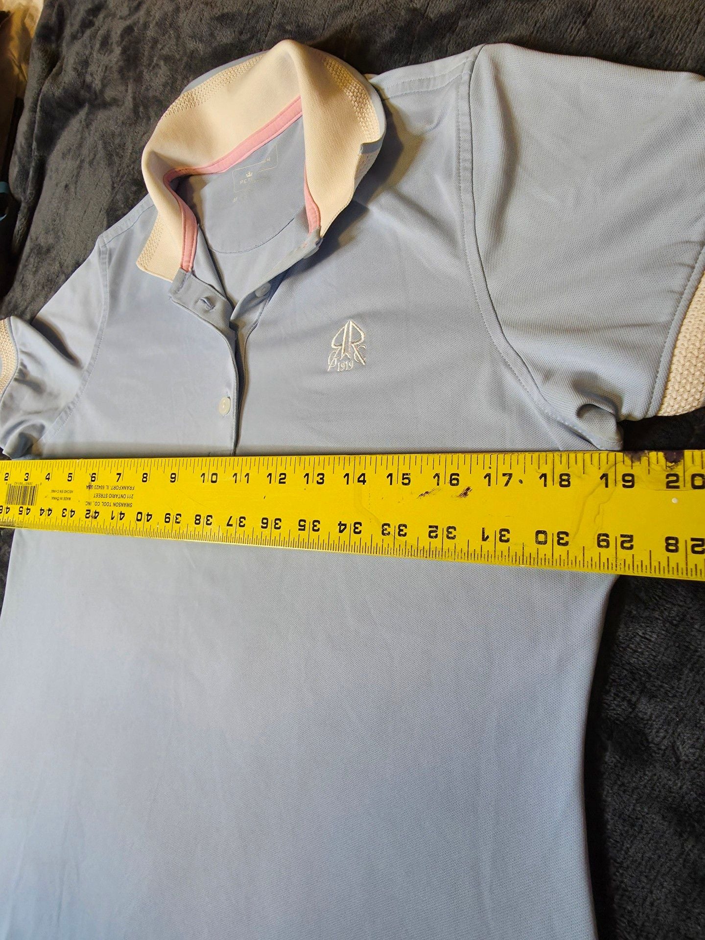 Peter Millar Polo Shirt Size M Light Blue Golf, Pickleball, Tennis Top 7