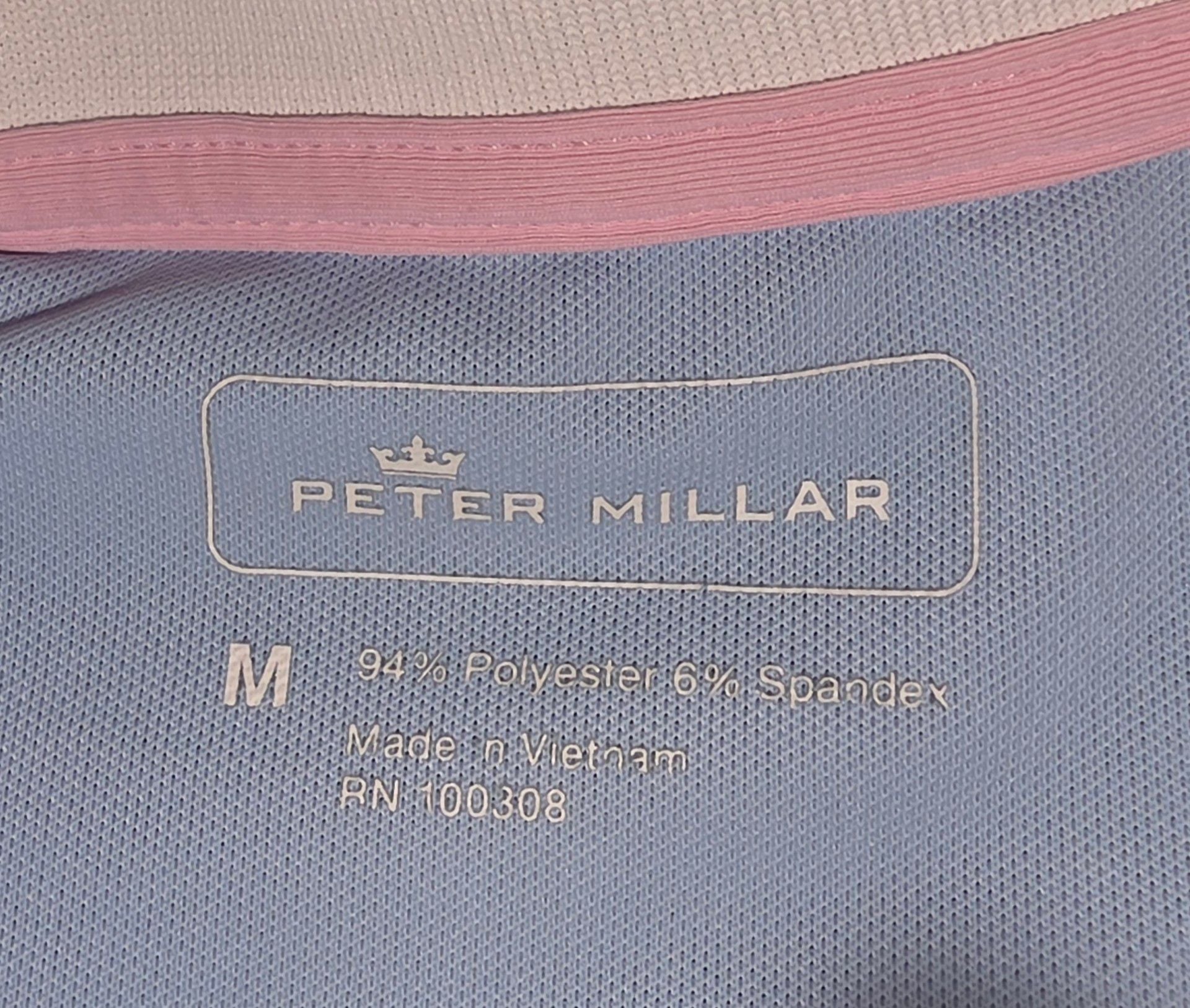 Peter Millar Polo Shirt Size M Light Blue Golf, Pickleball, Tennis Top 8