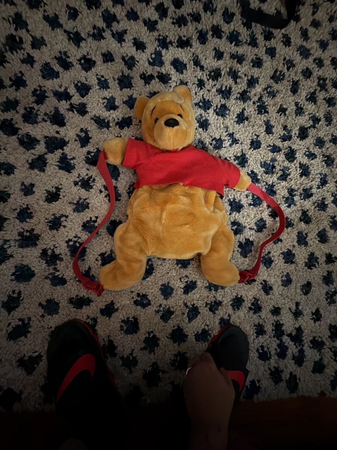 Vintage Disney Winnie The Pooh Plush Backpack Adjustable Straps 1