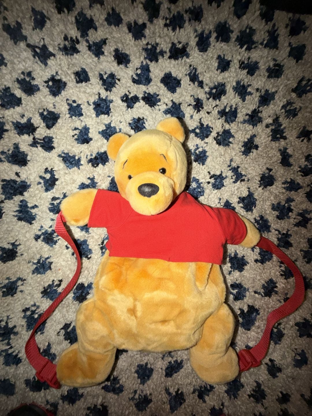 Vintage Disney Winnie The Pooh Plush Backpack Adjustable Straps 2