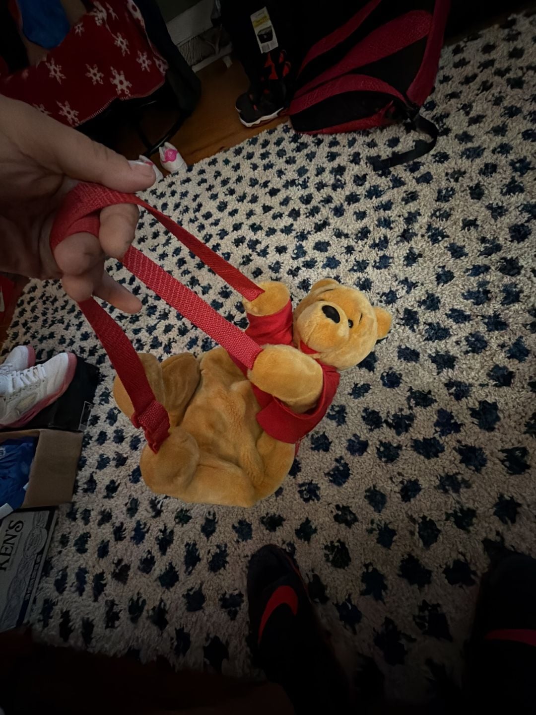 Vintage Disney Winnie The Pooh Plush Backpack Adjustable Straps 3