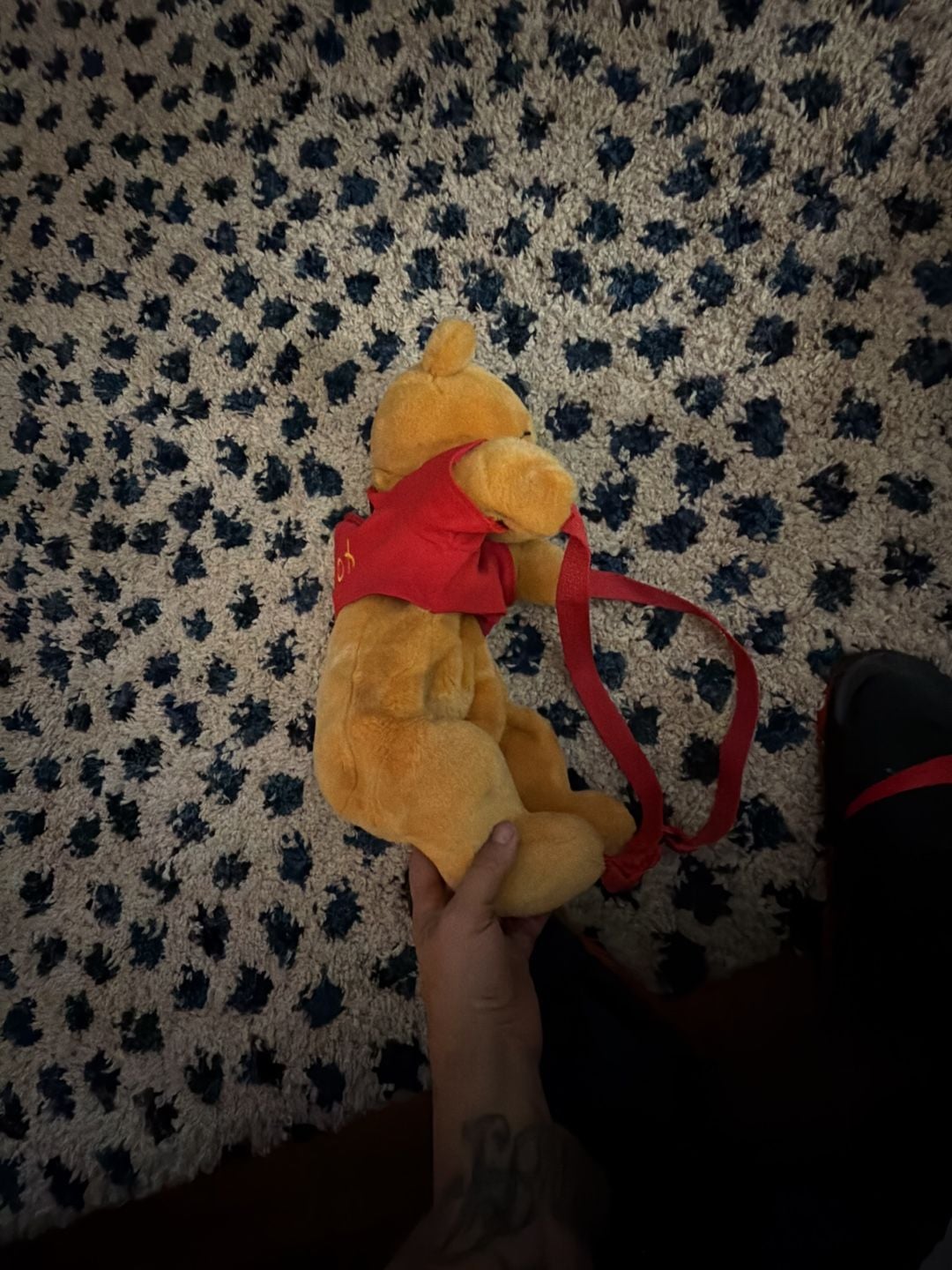 Vintage Disney Winnie The Pooh Plush Backpack Adjustable Straps 5