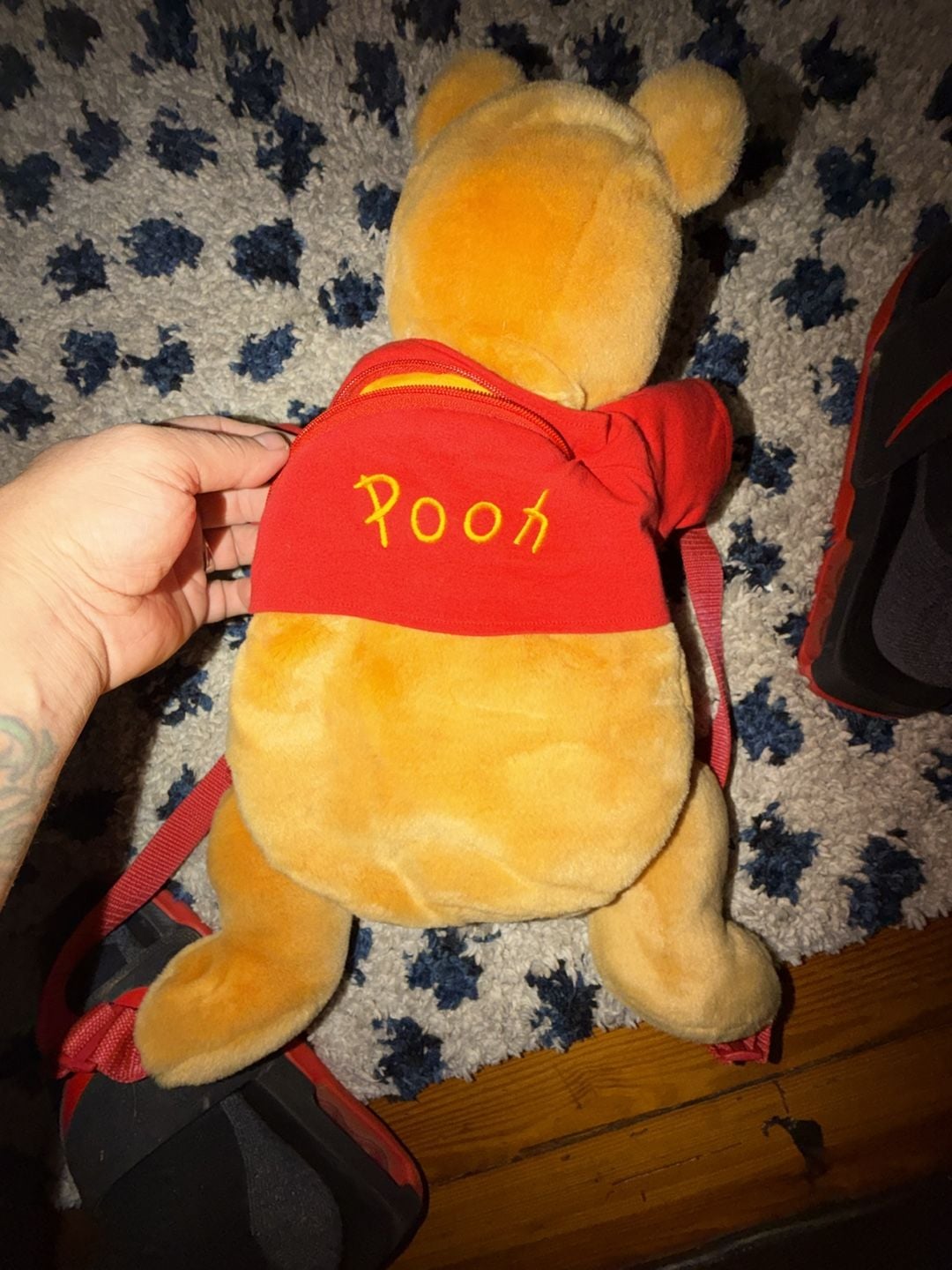 Vintage Disney Winnie The Pooh Plush Backpack Adjustable Straps 6