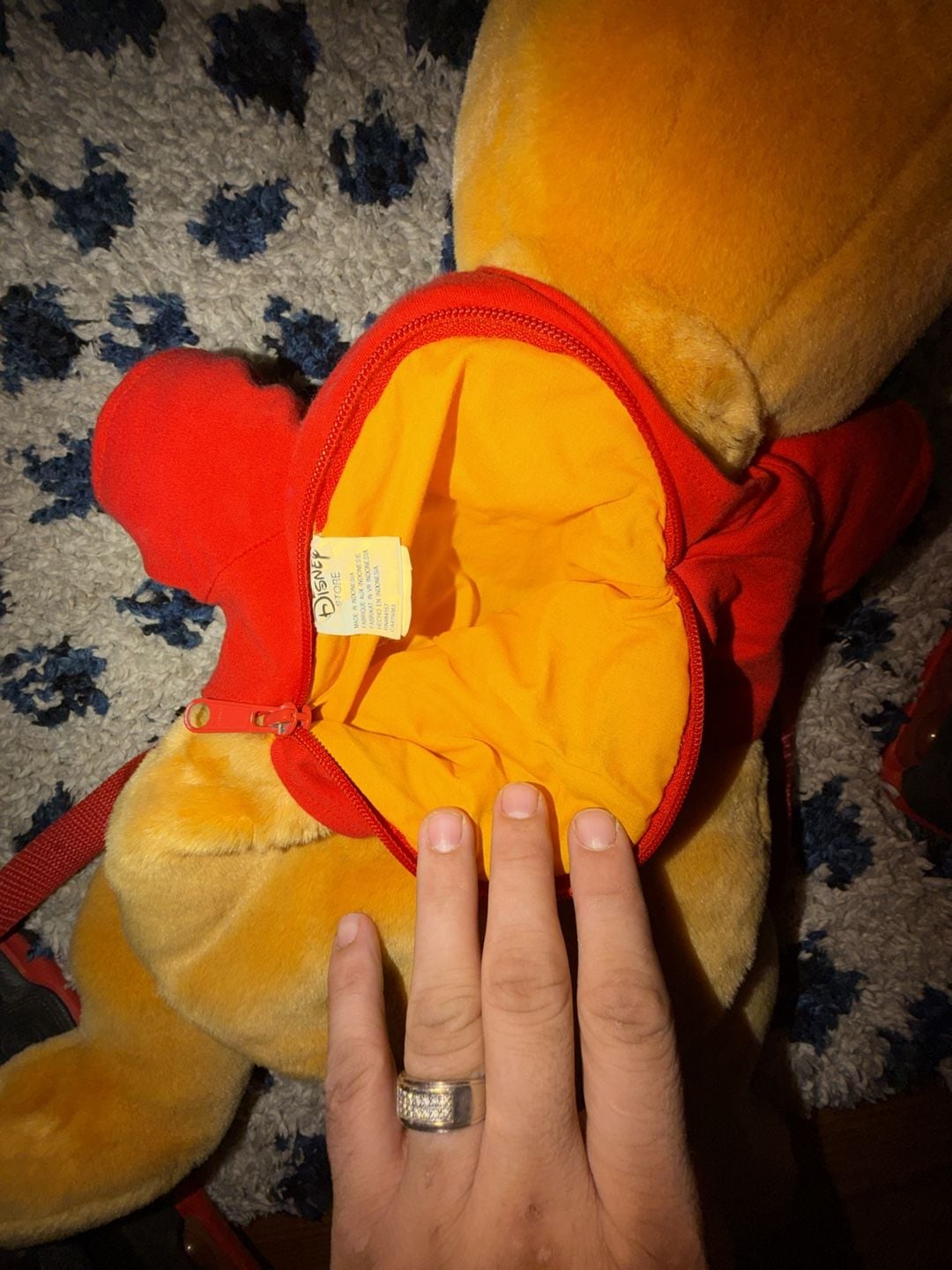 Vintage Disney Winnie The Pooh Plush Backpack Adjustable Straps 7