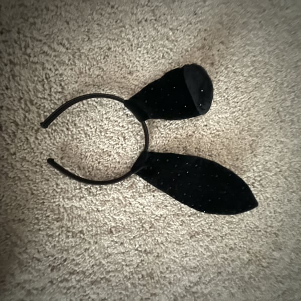 Black Velvet Poseable Bunny Ears Headband