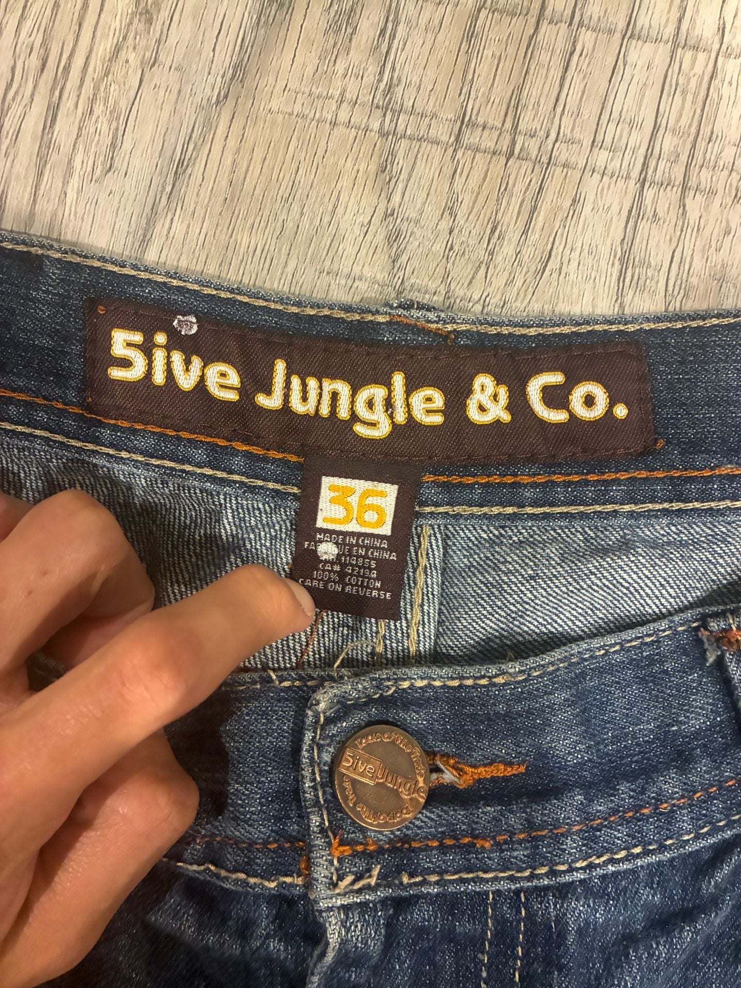 5ive Jungle Co. Denim Shorts Blue Baggy Y2K Jorts 8