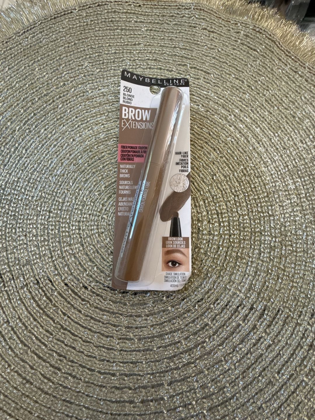 Maybelline Brow Extensions Fiber Pomade Crayon 250 Blonde New 1