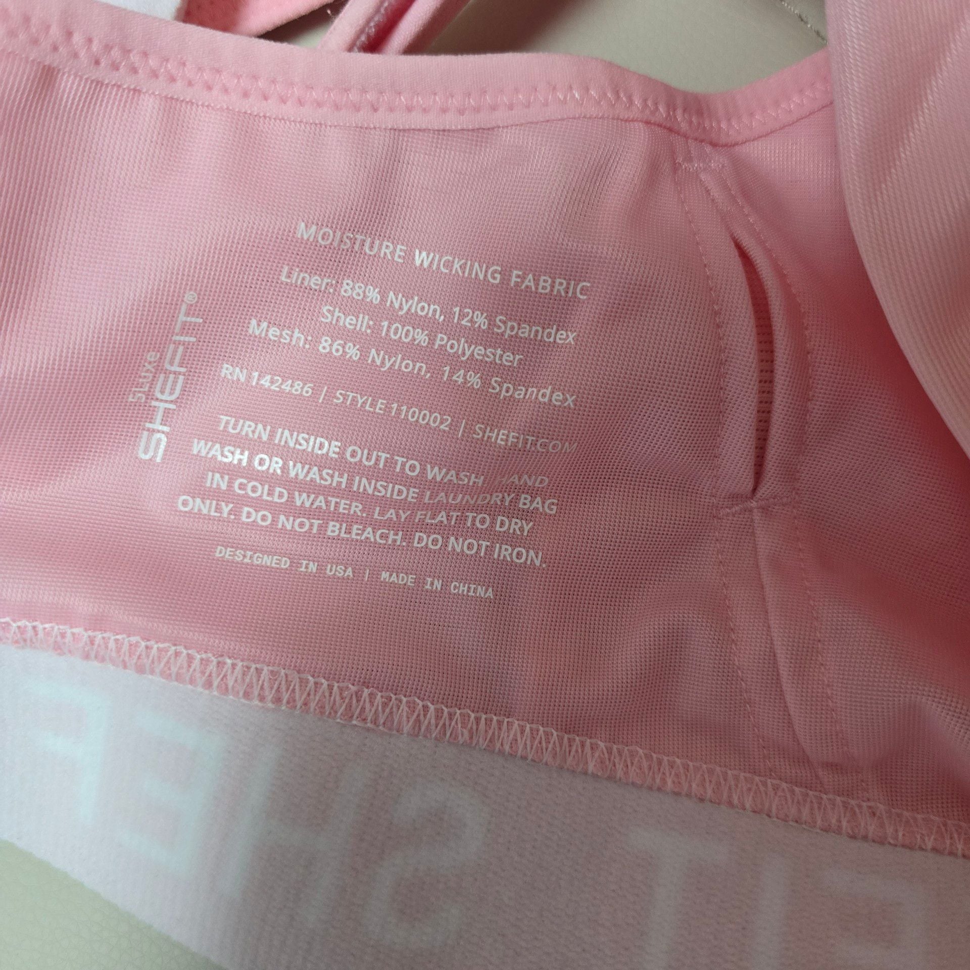 Shefit 5 Luxe Sports Bra Pink High Impact Zip Front 6