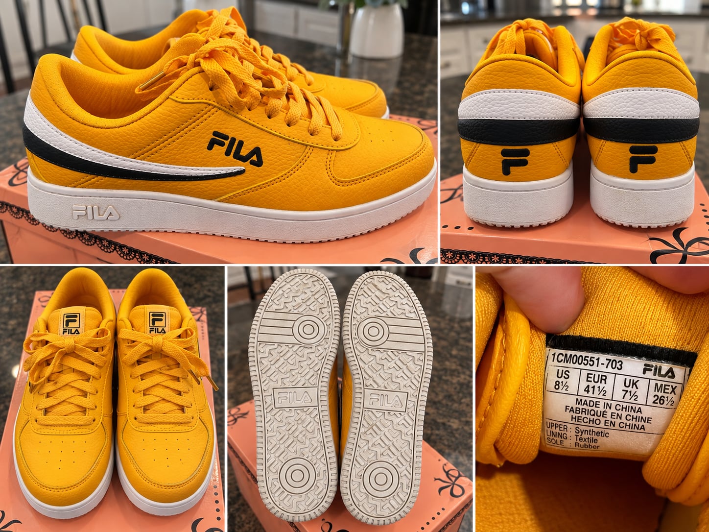 Fila A-Low Size 8.5 Yellow Synthetic Sneakers Shoes 4
