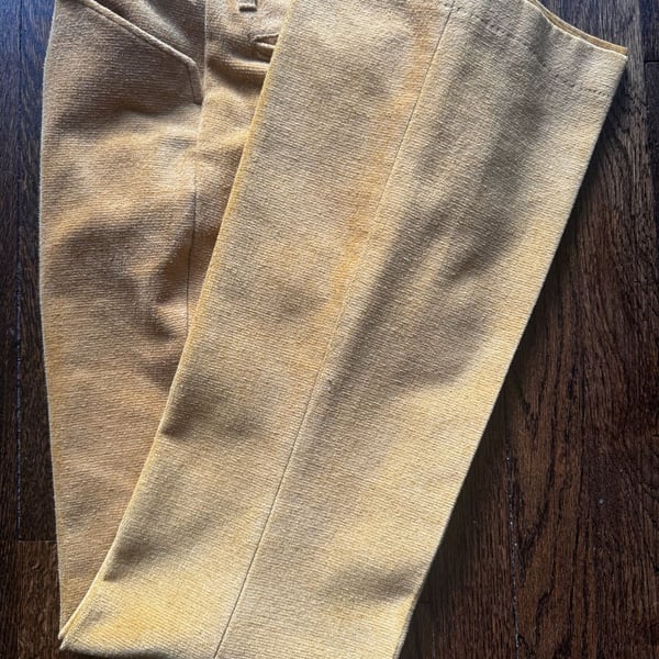 VTG ‘70s 30x31 Sears Roebuck Mustard Yellow Velveteen Bell Bottom Flare Pants