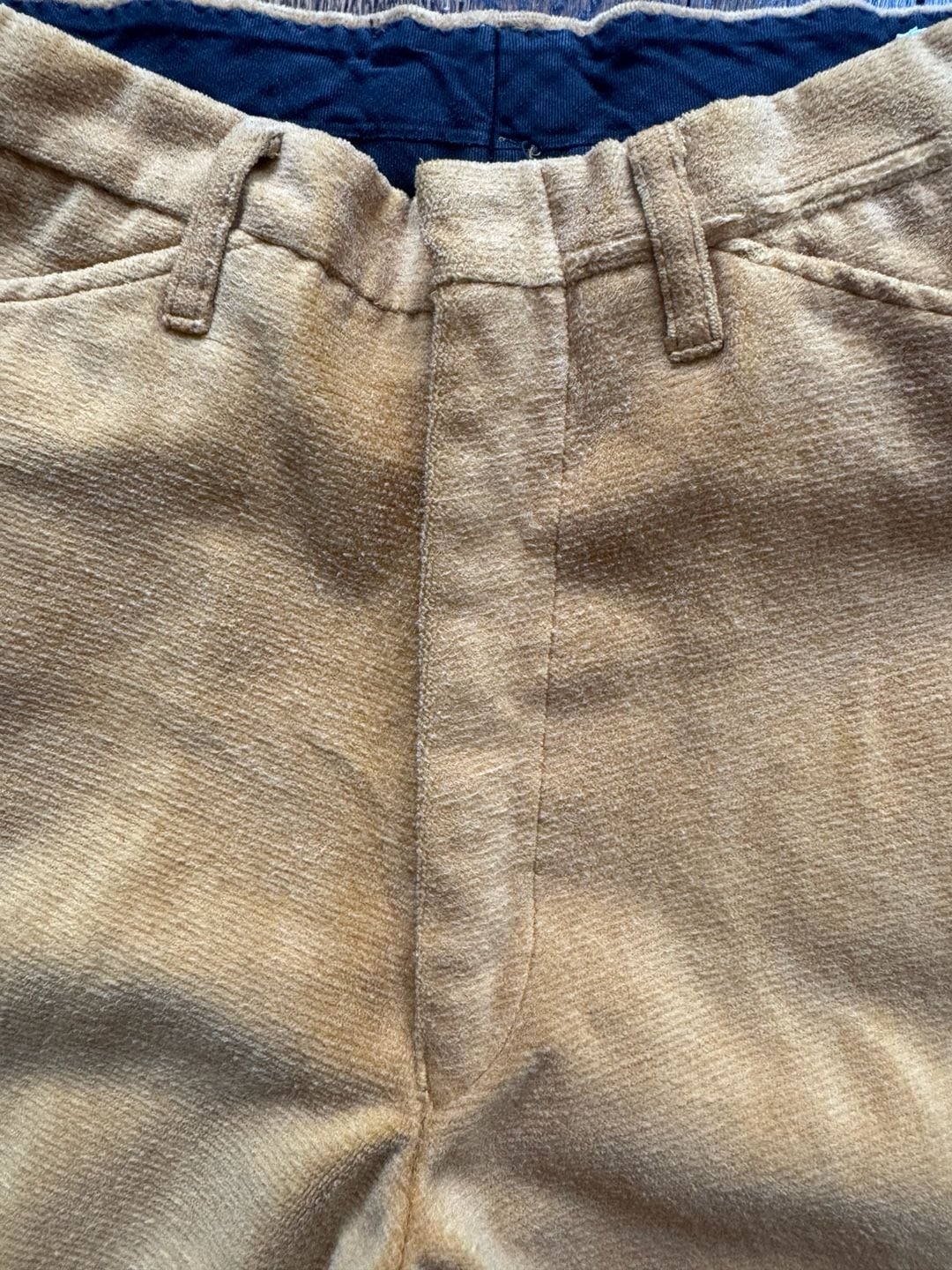 VTG ‘70s 30x31 Sears Roebuck Mustard Yellow Velveteen Bell Bottom Flare Pants 7