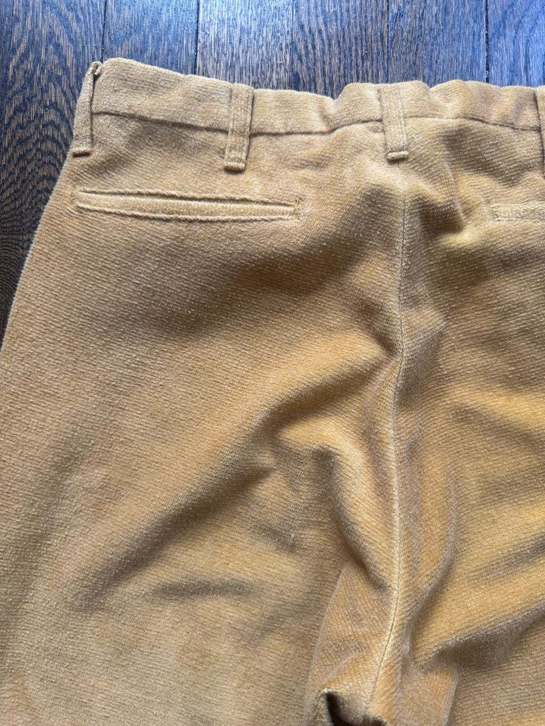 VTG ‘70s 30x31 Sears Roebuck Mustard Yellow Velveteen Bell Bottom Flare Pants 10