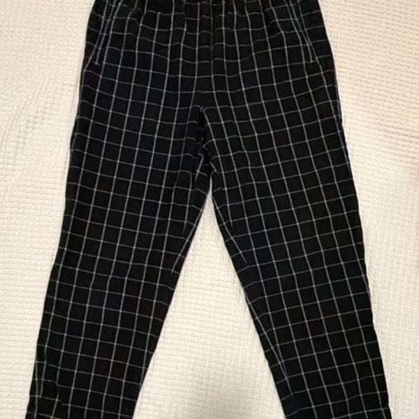 Madewell Windowpane Pajama Pants Size S Black White Plaid Flannel
