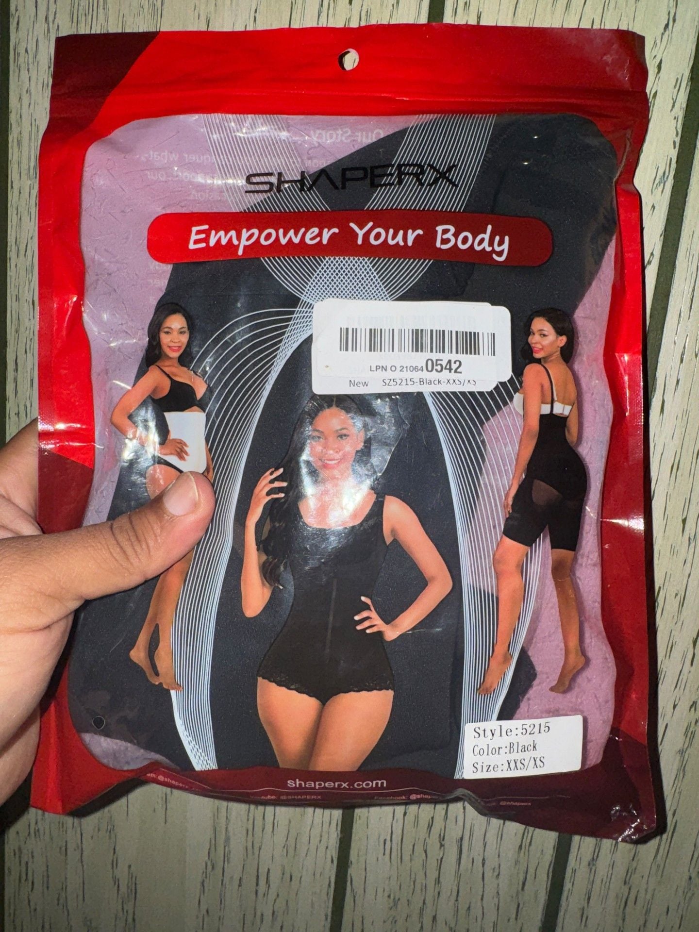 SHAPERX Bodysuit Shapewear Style 5215 Size XXS/XS Black 1