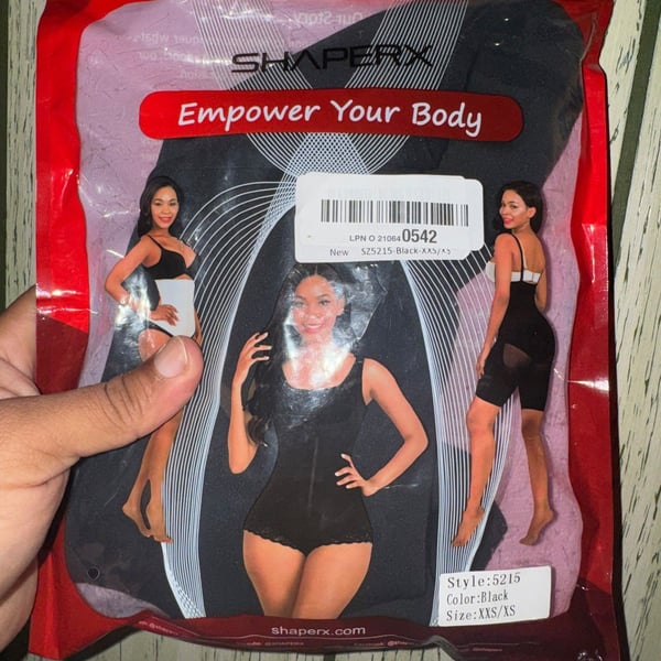 SHAPERX Bodysuit Shapewear Style 5215 Size XXS/XS Black