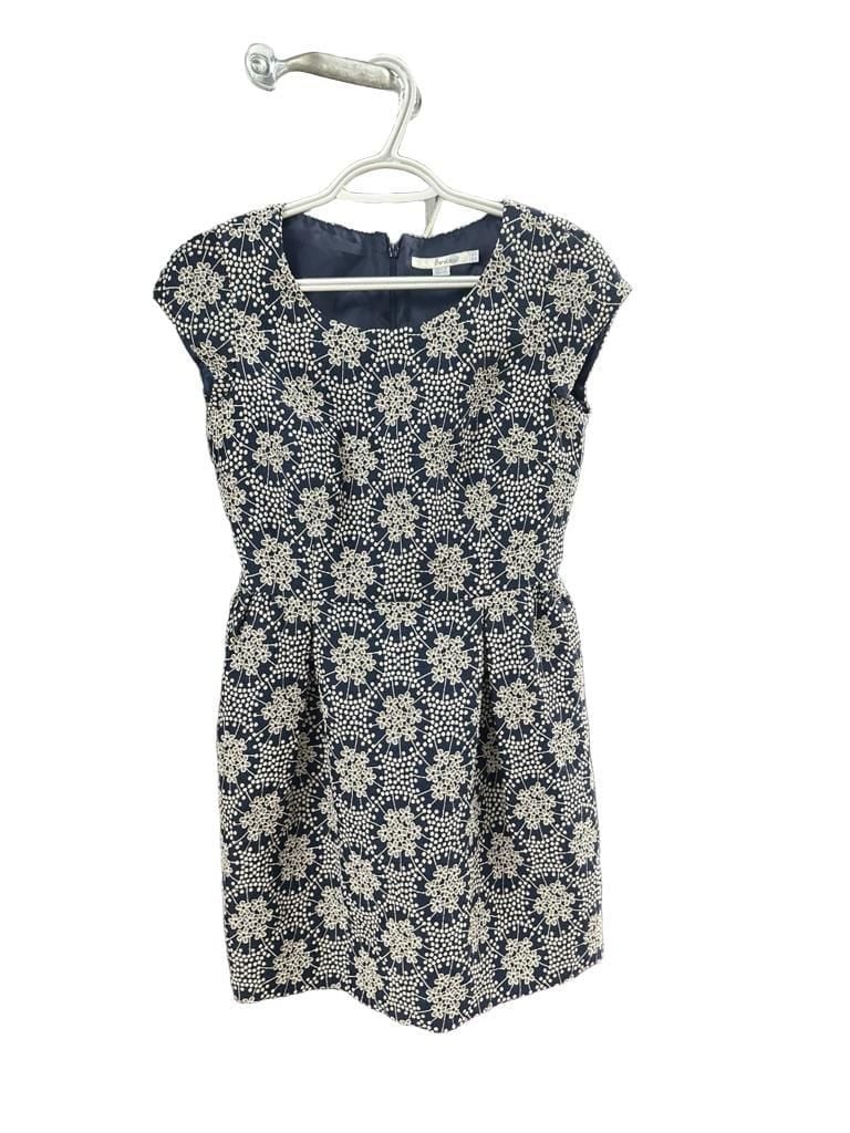 Boden Dress WH670 Blue White Floral Jacquard Mini Dress 8