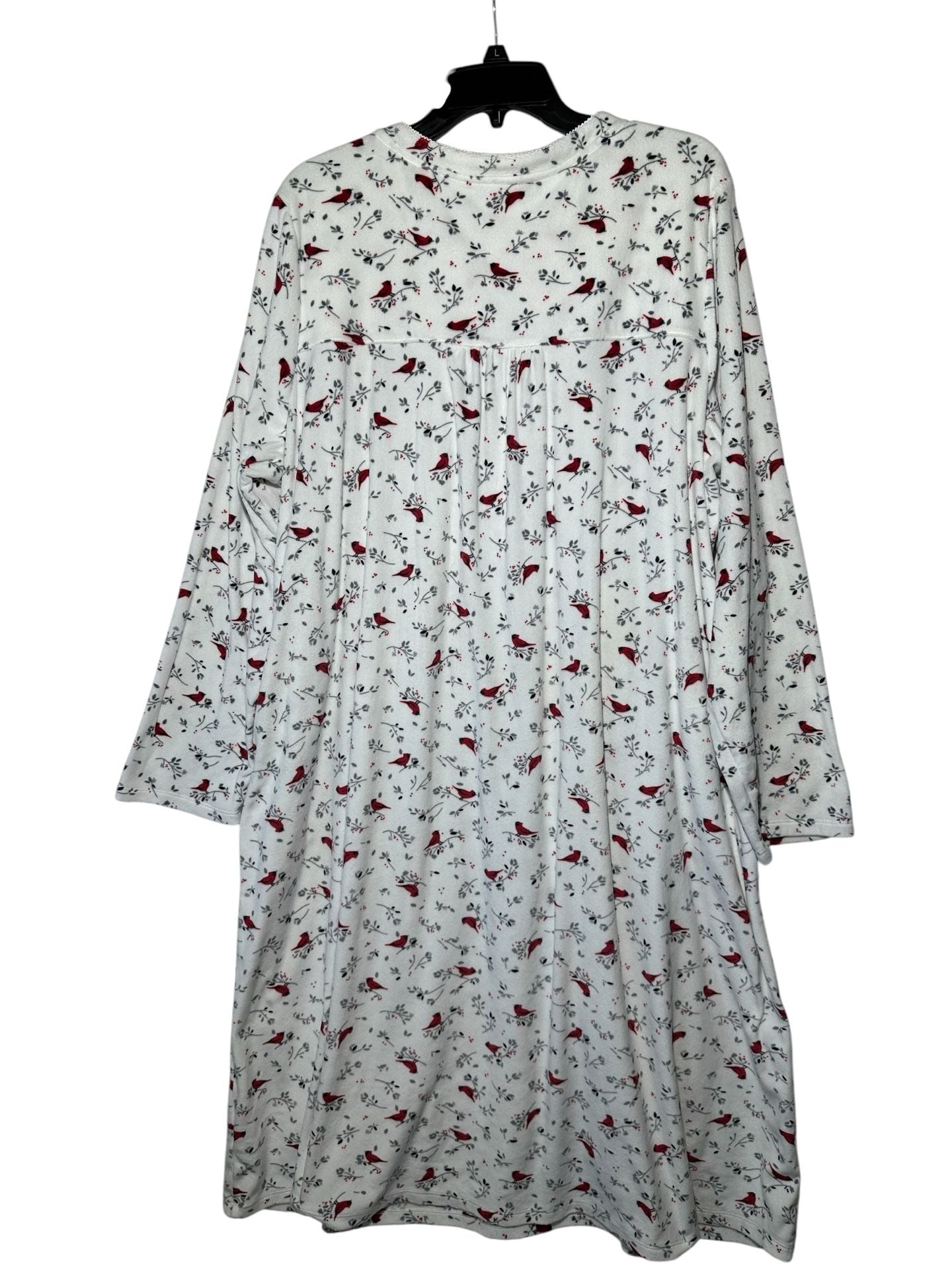 Aria Collection Nightgown Red Cardinal Velour Sleepwear Size 3X 6