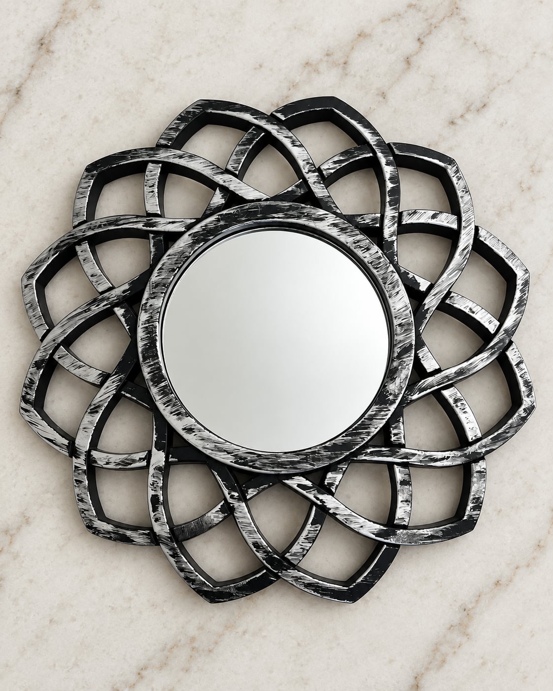 All American Collection Decorative Mirror Set 3 Piece Black Silver Wall 3