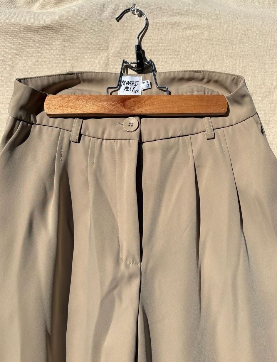 Princess Polly Khaki Pleated Pants Size 6 3
