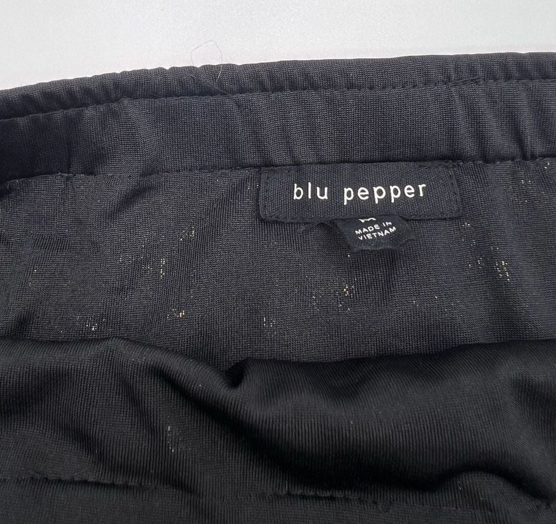 Blu Pepper Sequin Skirt Size M Checkered Rose Gold Black Mini Slit 7