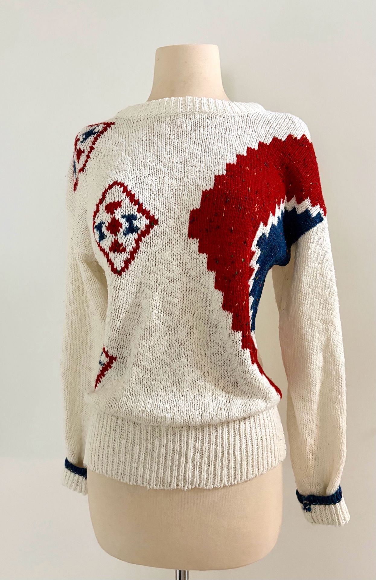 Vintage 1980s Knit Pullover Retro Sweater - Womens Small to Medium 7