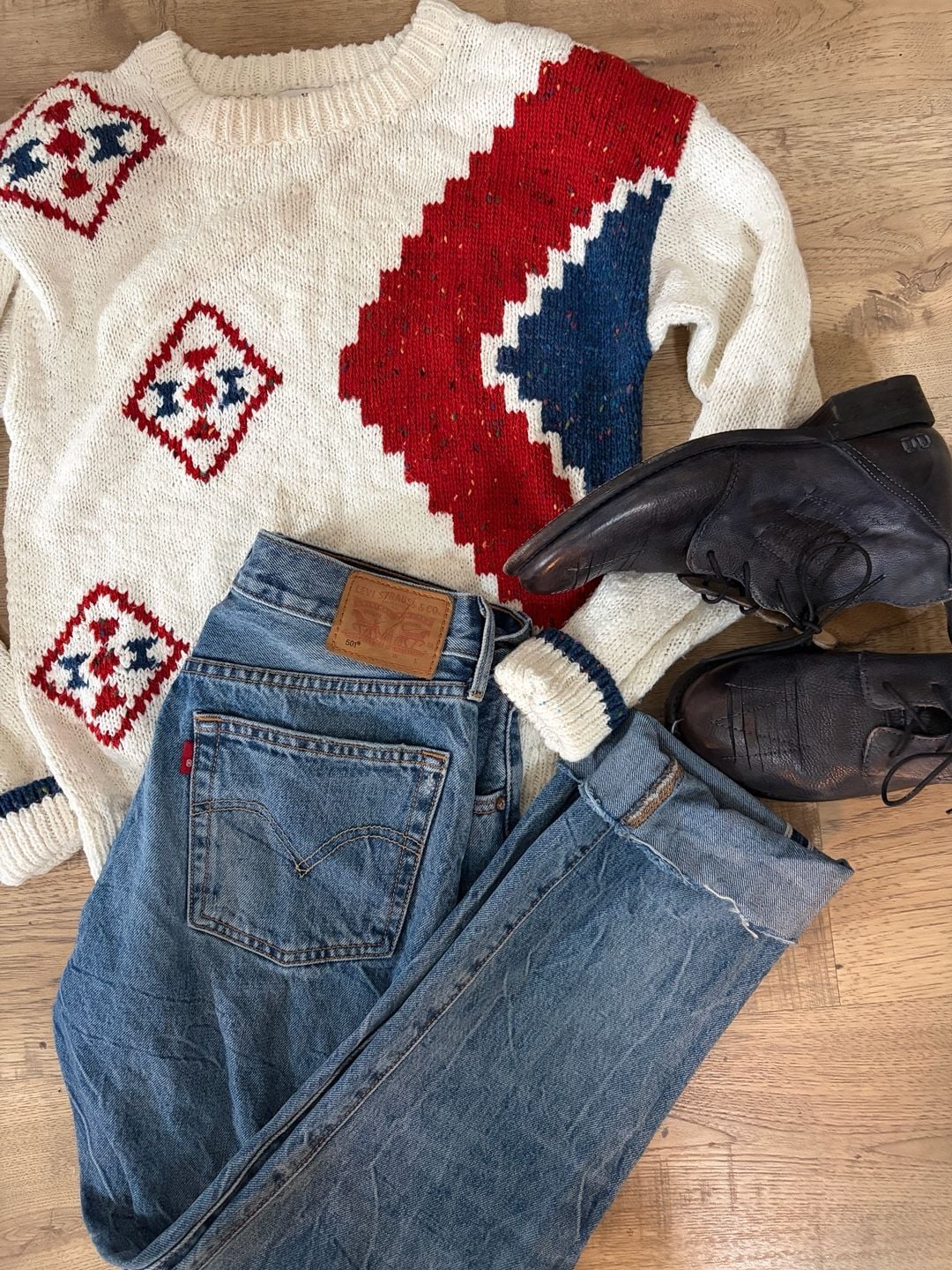 Vintage 1980s Knit Pullover Retro Sweater - Womens Small to Medium 9
