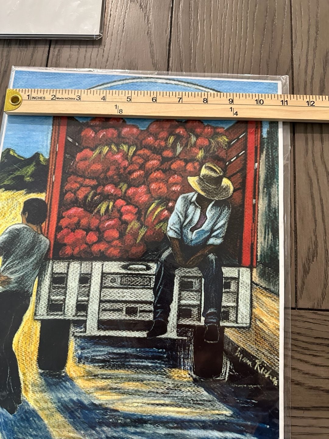 Color Laser Art Print of Fruit Vendors on Truck by Artist Lynn B. Rich 3