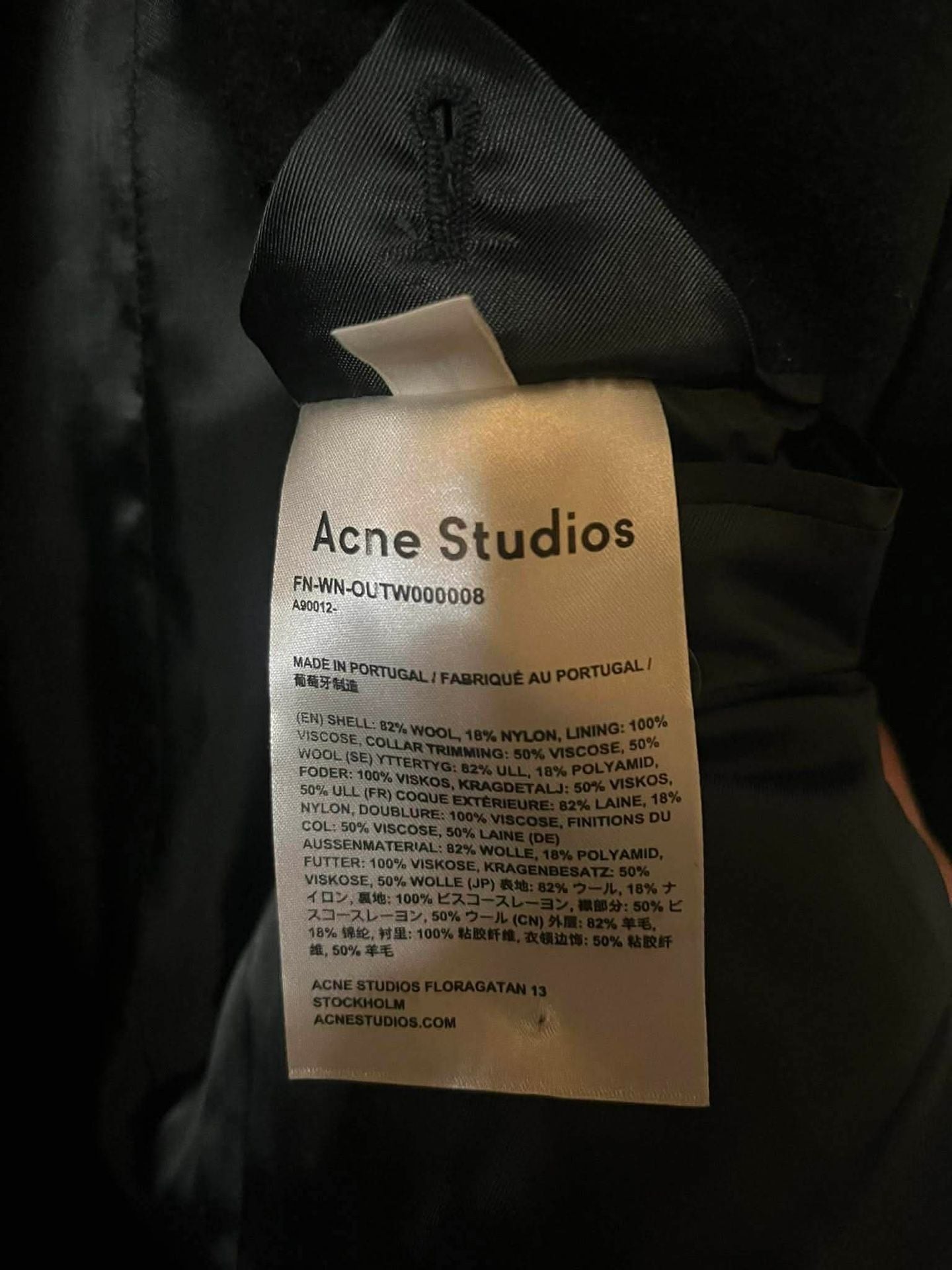 Acne Studios Wool Long Coat Black 4