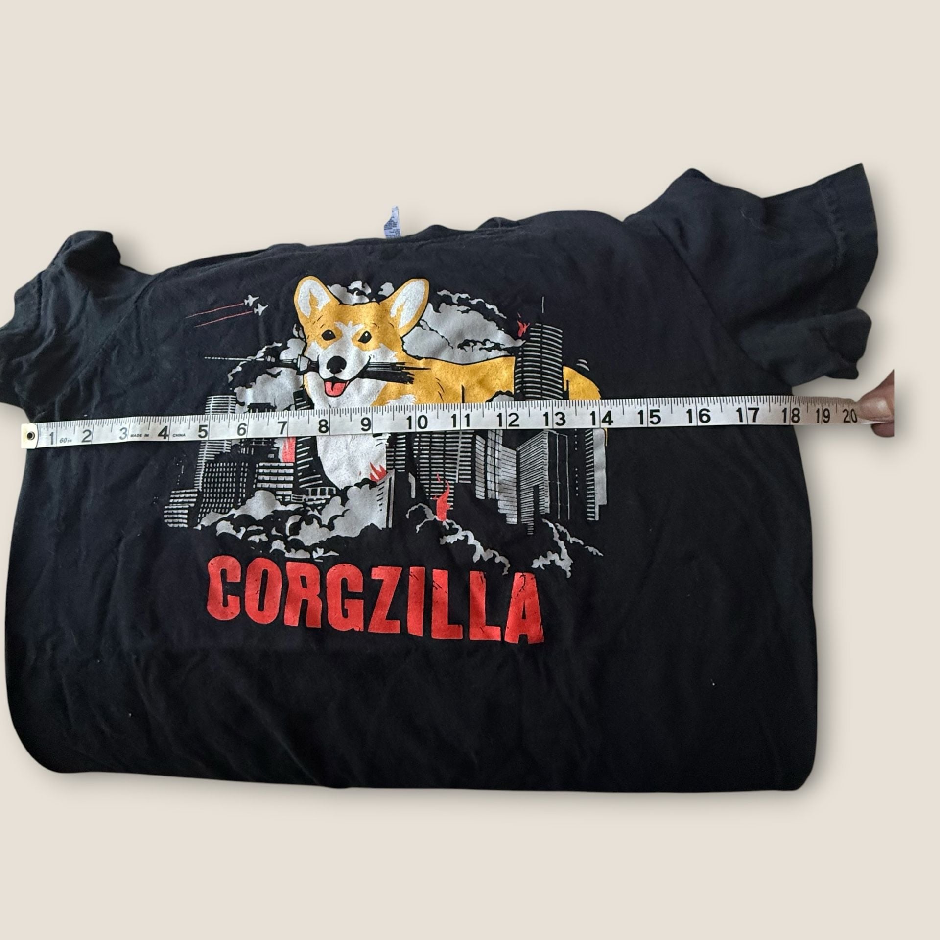 American Apparel Corgzilla Graphic T-Shirt Size XL Black 6
