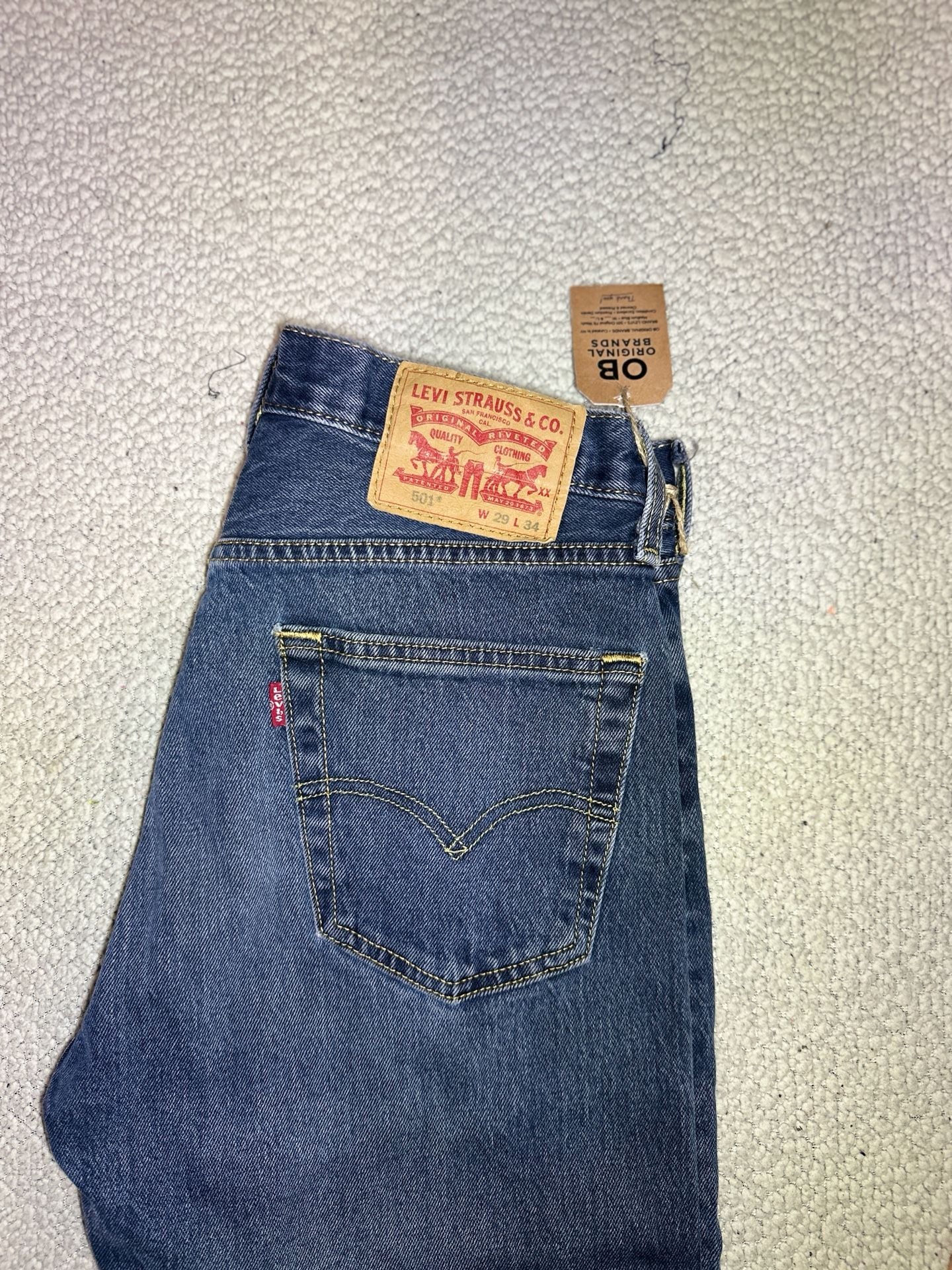 Levi's 501 Size 29x34 Medium Blue Denim Jeans 4
