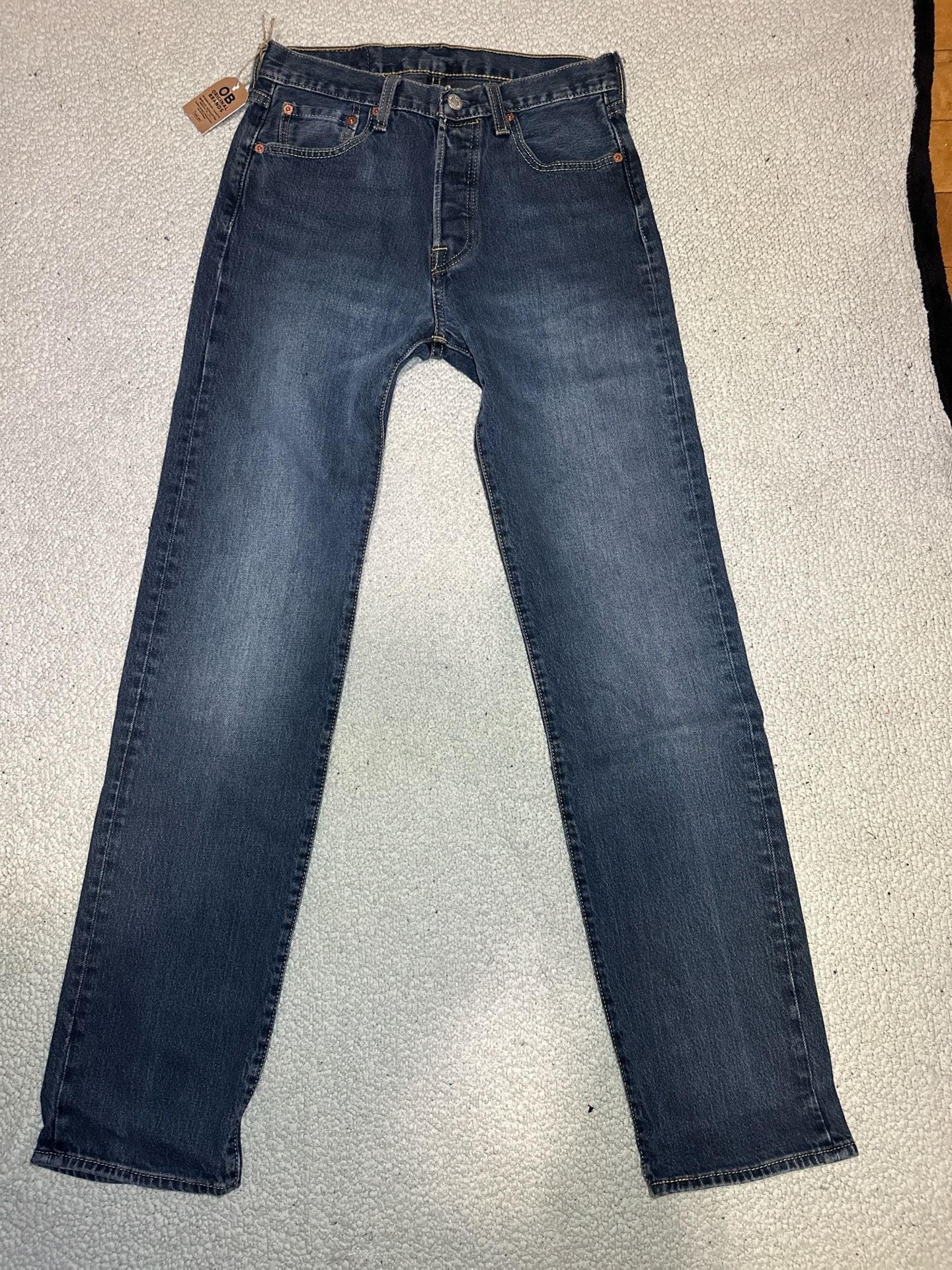Levi's 501 Size 29x34 Medium Blue Denim Jeans 6