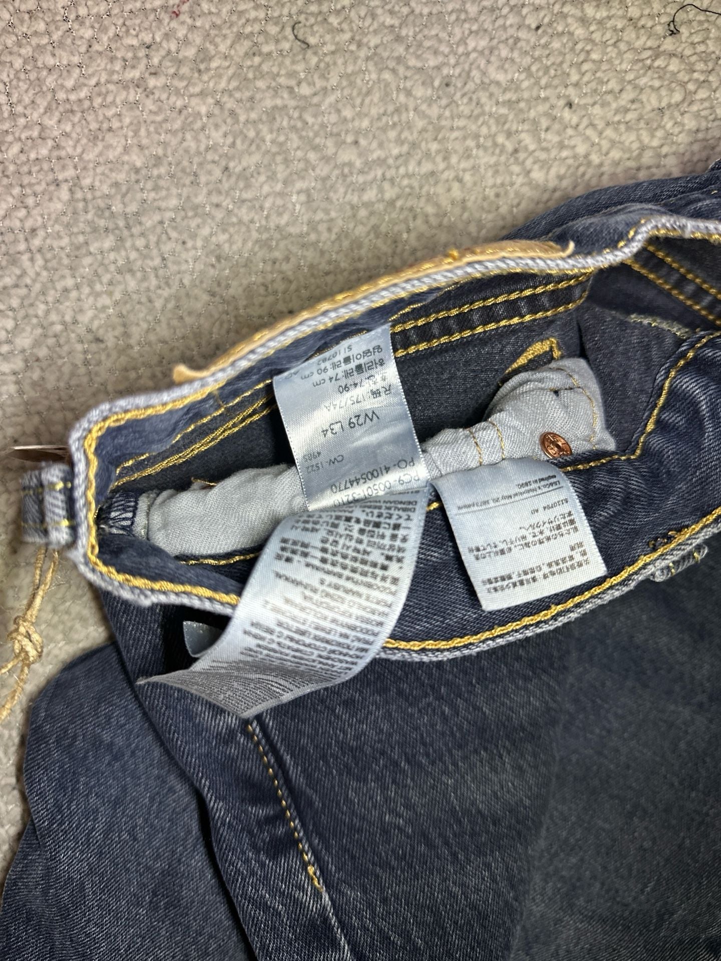 Levi's 501 Size 29x34 Medium Blue Denim Jeans 8