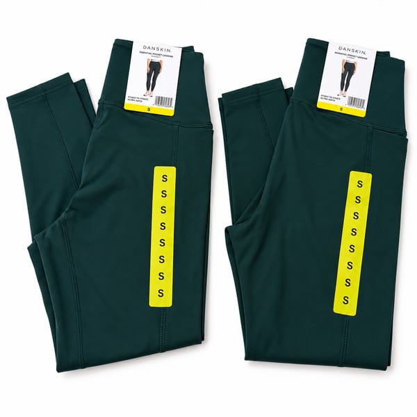 2 Piece Bundle Danskin Streamline Pocket Legging Size S Emerald